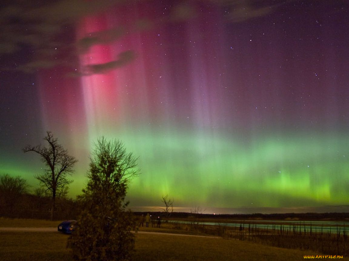 северное, сияние, космос, разное, другое