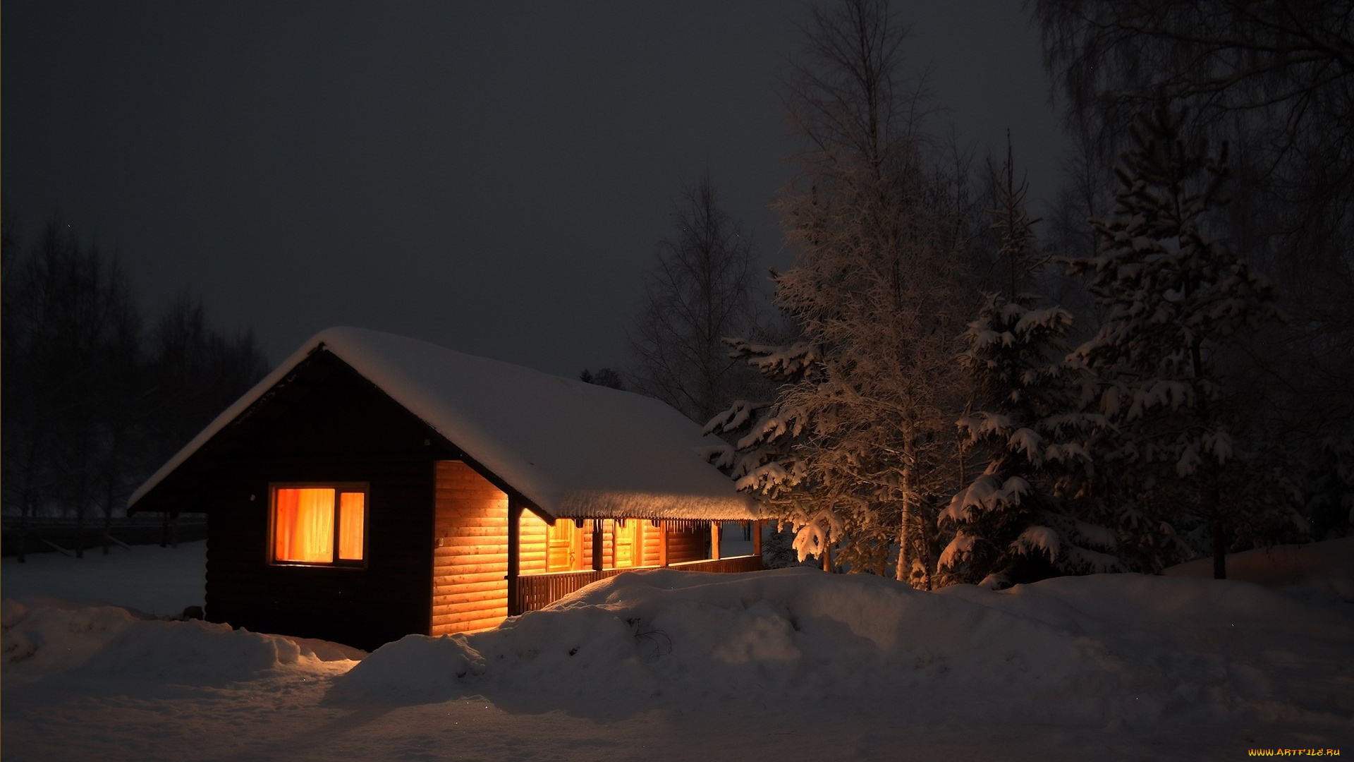 разное, сооружения, постройки, дом, свет, снег, вечер