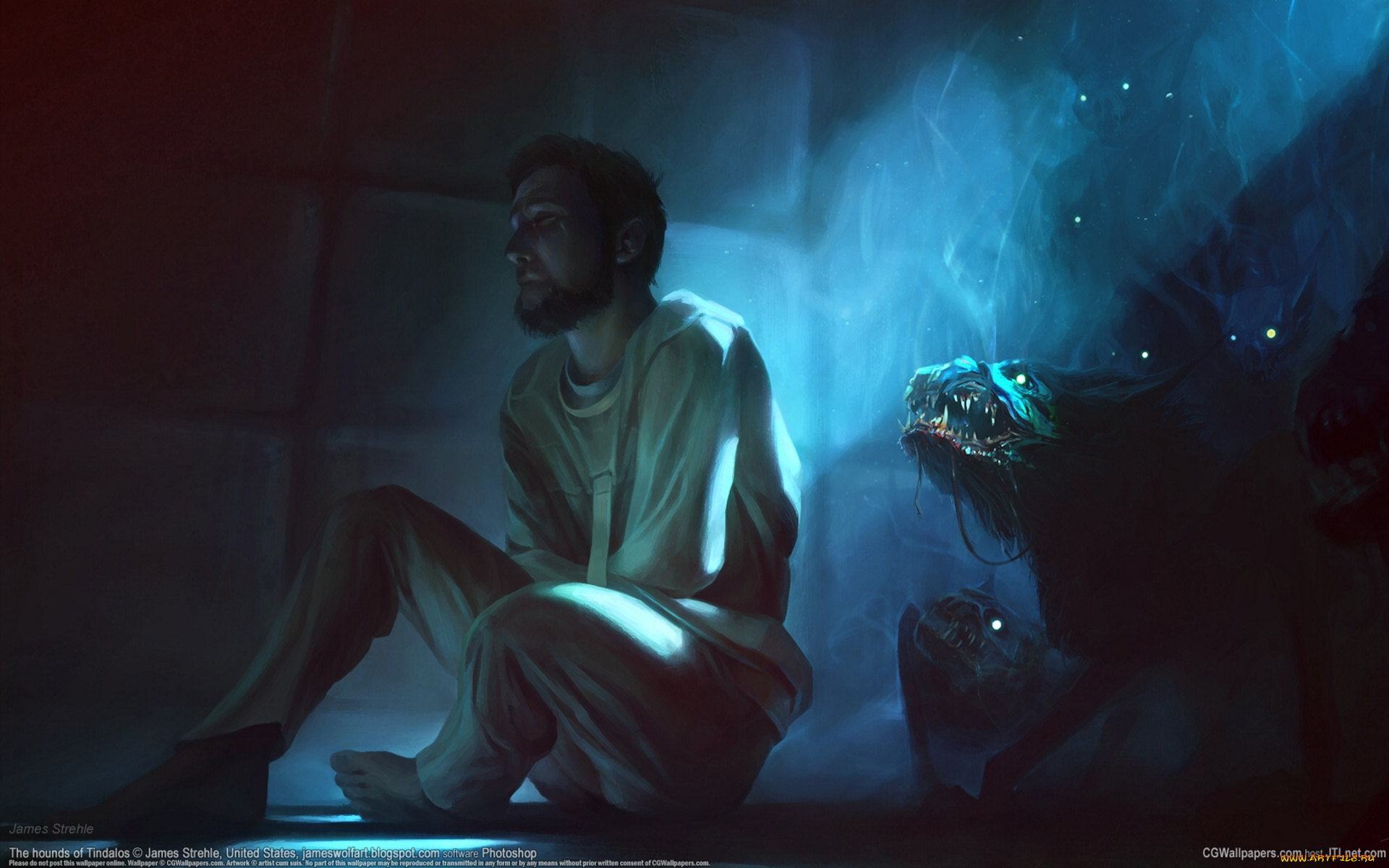 james, strehle, фэнтези, люди, чудовище, мужик