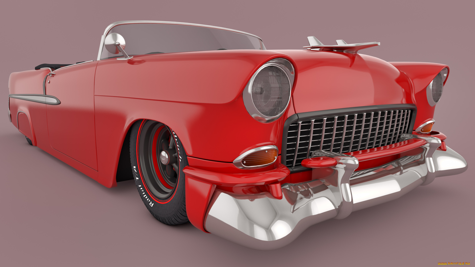 автомобили, 3д, 1955, chevrolet, bel, air, convertible