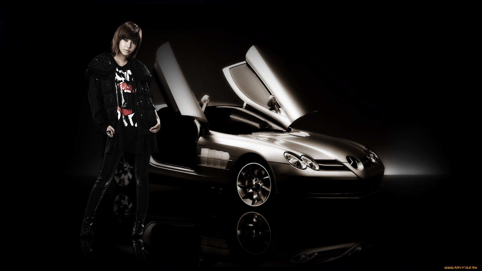 автомобили, авто, с, девушками, автомобиль, девушка, азиатка