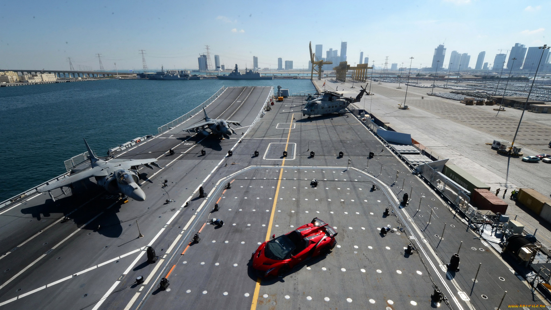 lamborghini, veneno, roadster, , , , на, итальянском, авианосце, nave, cavour, автомобили, lamborghini, nave, cavour, авианосец, veneno, roadster