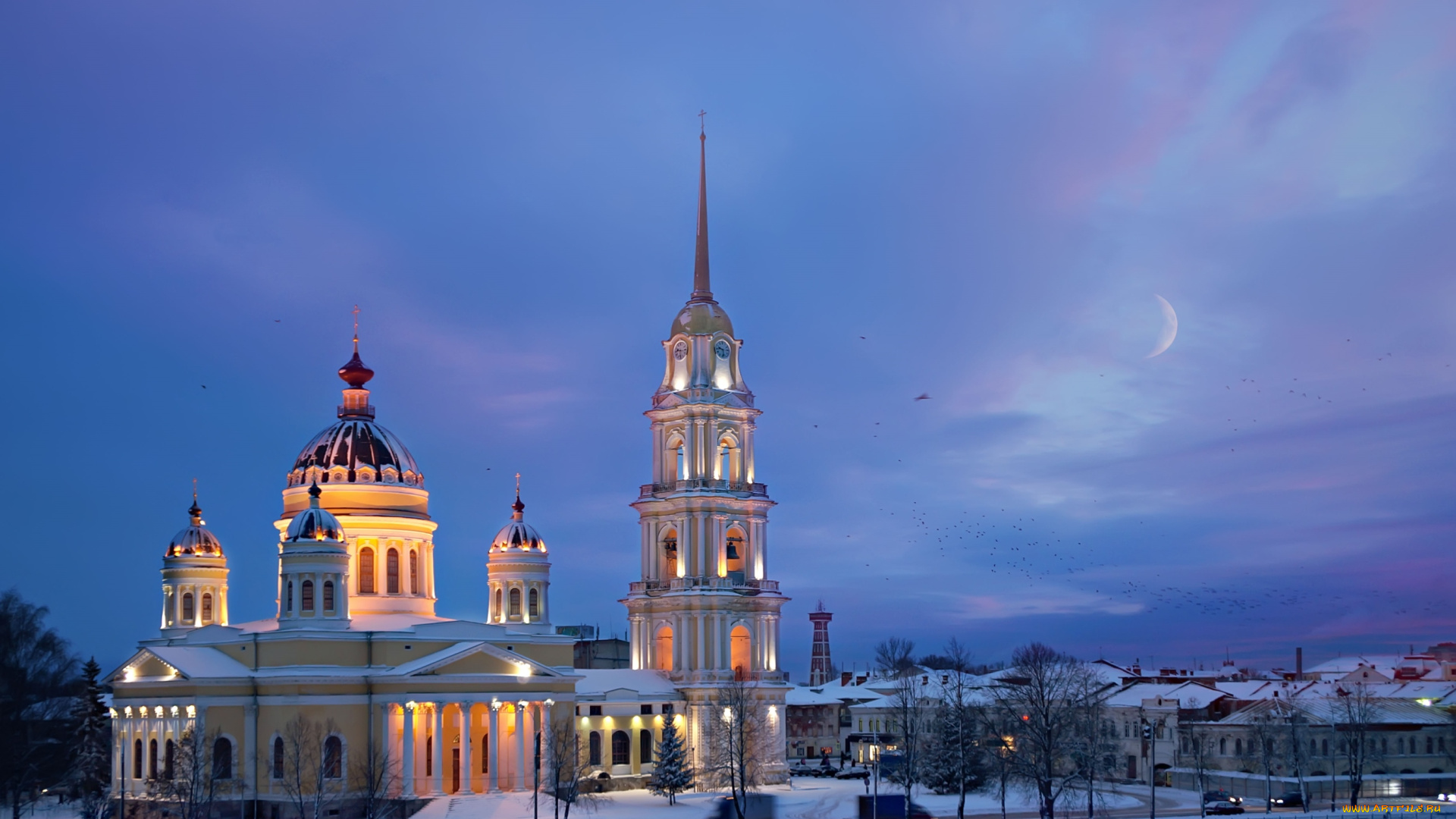 рыбинск, , россия, города, -, православные, церкви, , монастыри, вечер