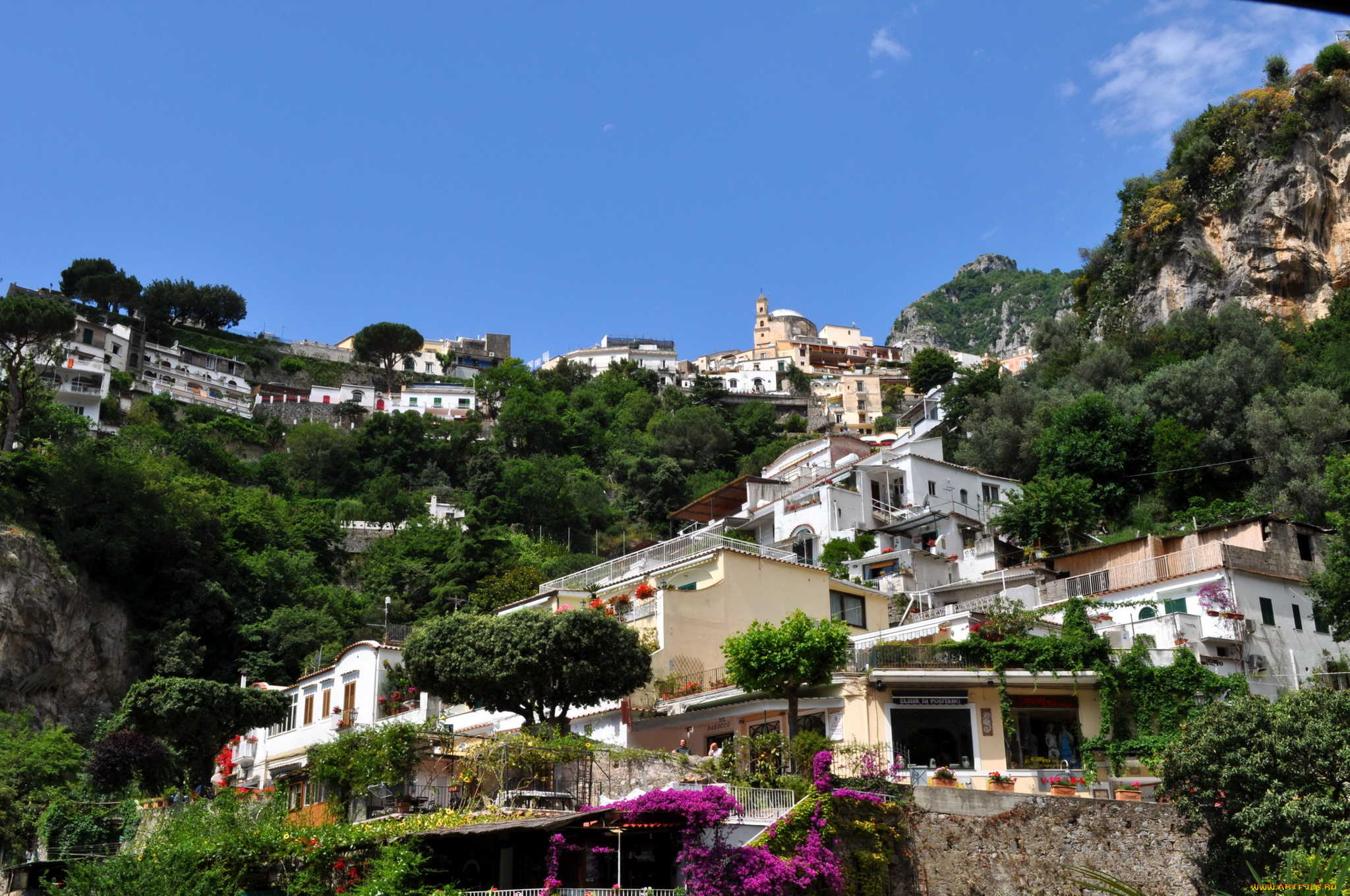 города, амальфийское, и, лигурийское, побережье, , италия, горы, дома, амальфи