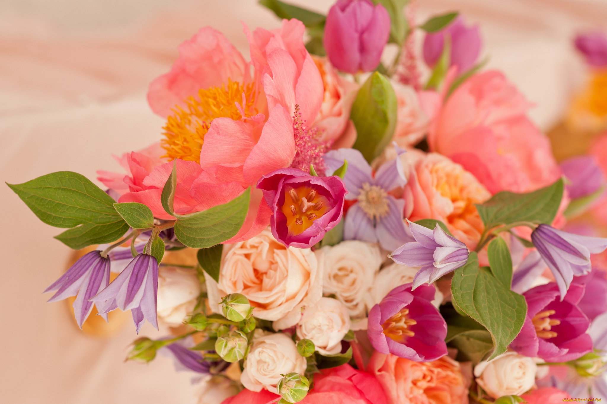 цветы, букеты, , композиции, тюльпаны, розы, пионы