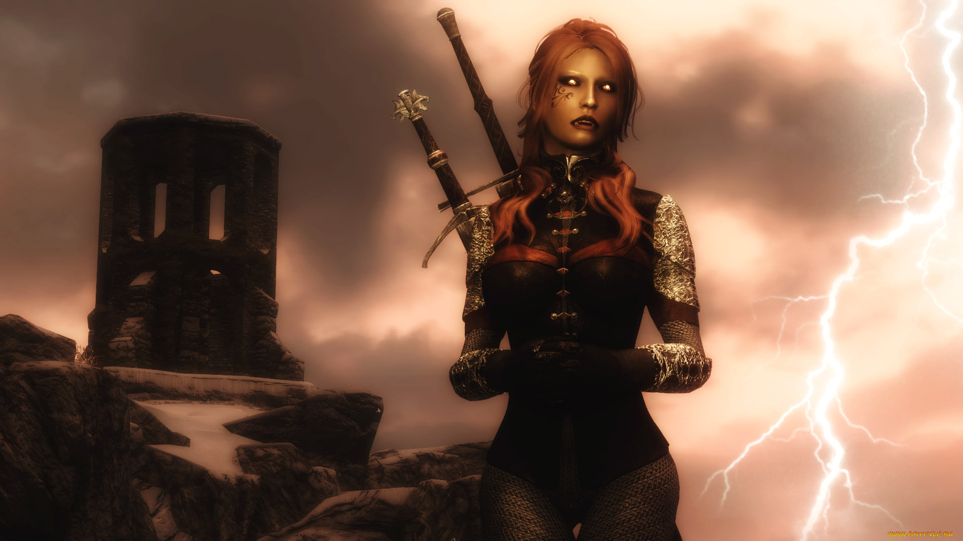 3д, графика, амазонки, , amazon, оружие, фон, взгляд, девушка