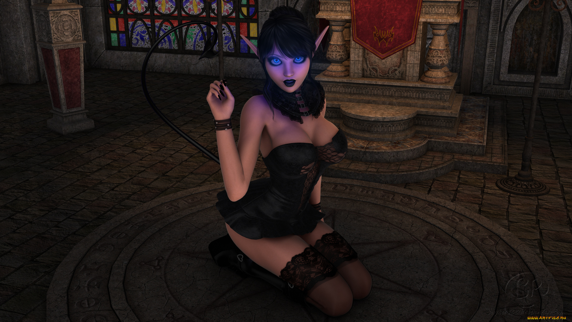 3д, графика, эльфы, , elves, фон, взгляд, эльфийка