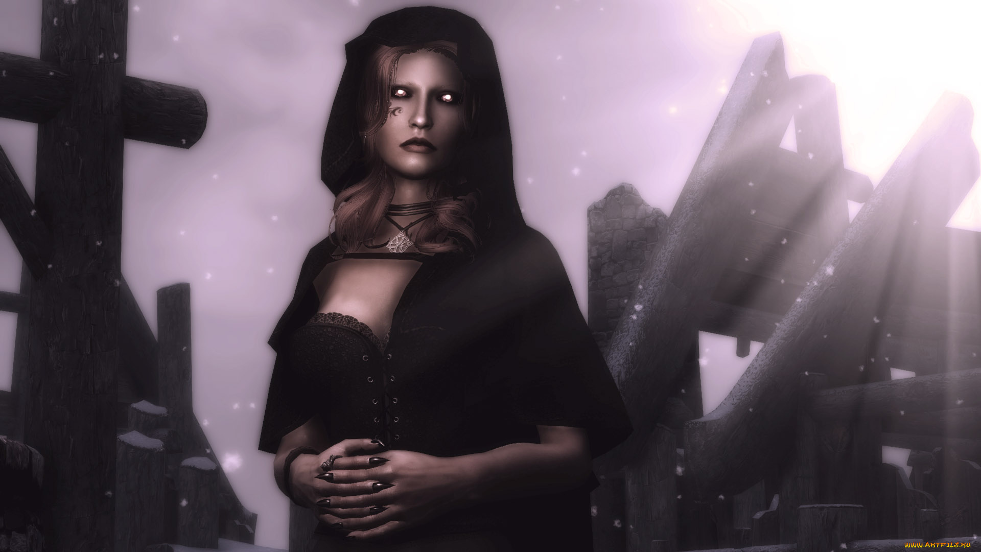 3д, графика, существа, , creatures, эльфийка, фон, взгляд