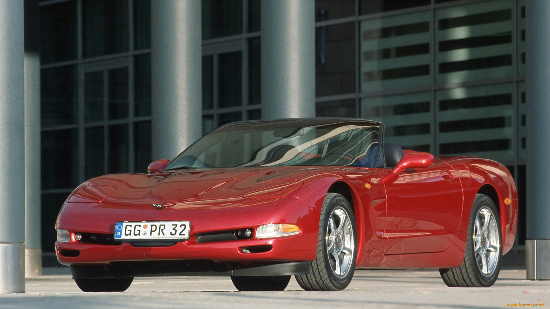 автомобили, corvette, eu-spec, convertible, chevrolet, красный, 2004г, c5
