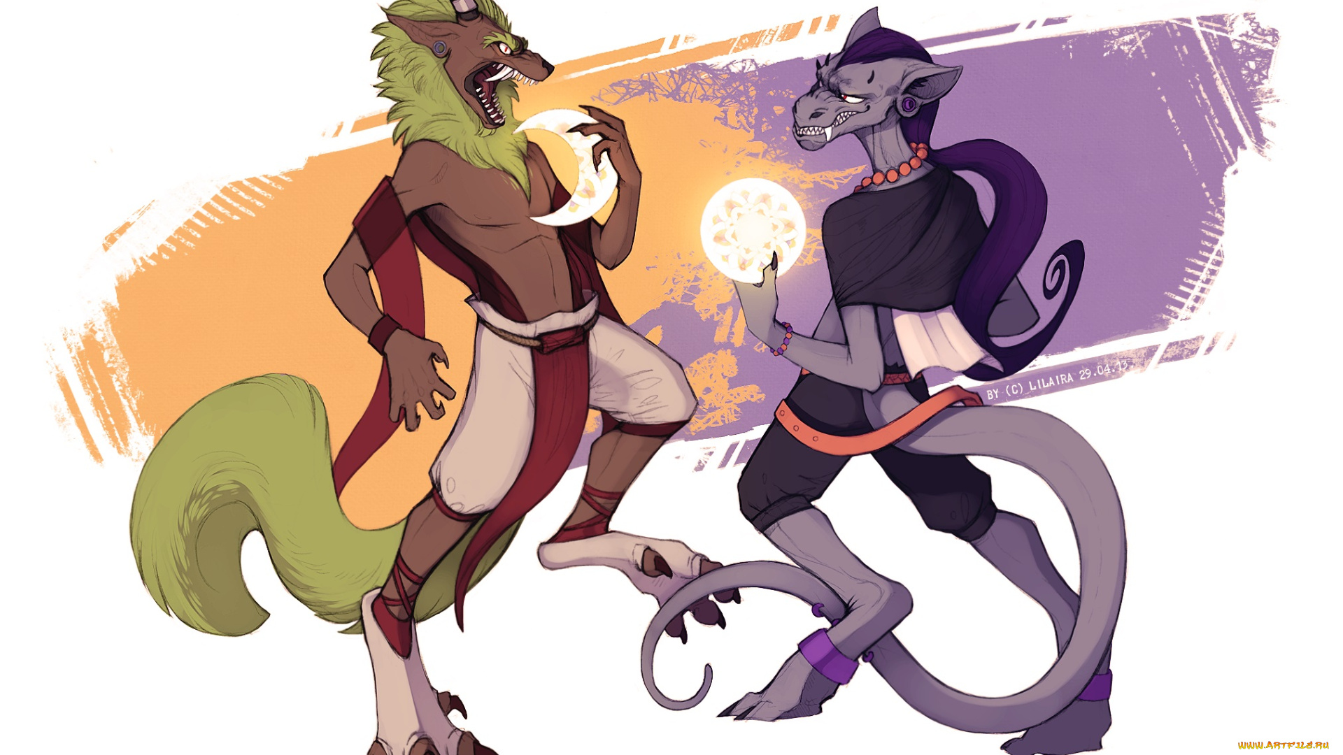 рисованное, животные, , сказочные, , мифические, волки