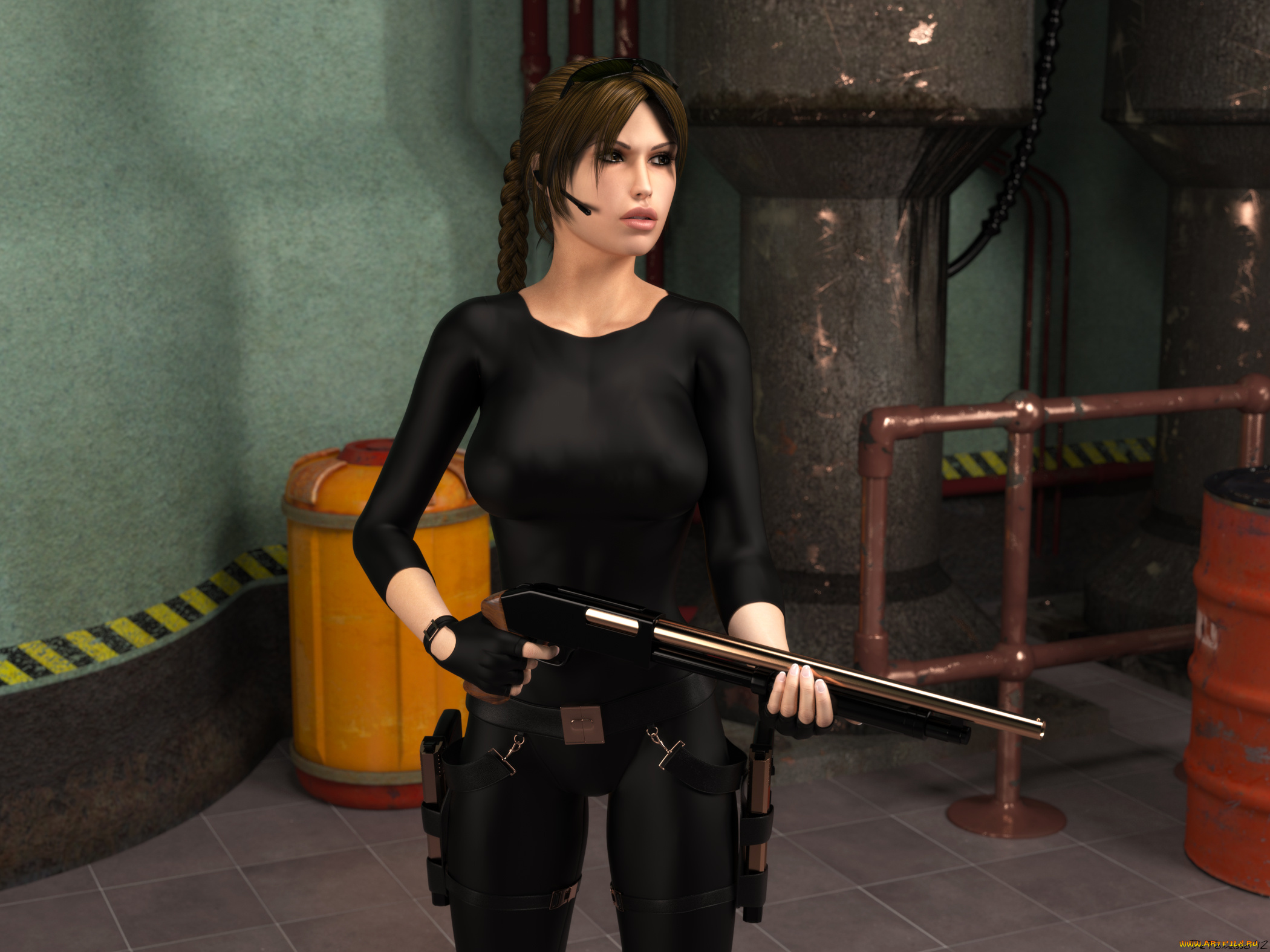 3д, графика, фантазия, , fantasy, оружие, фон, взгляд, девушка