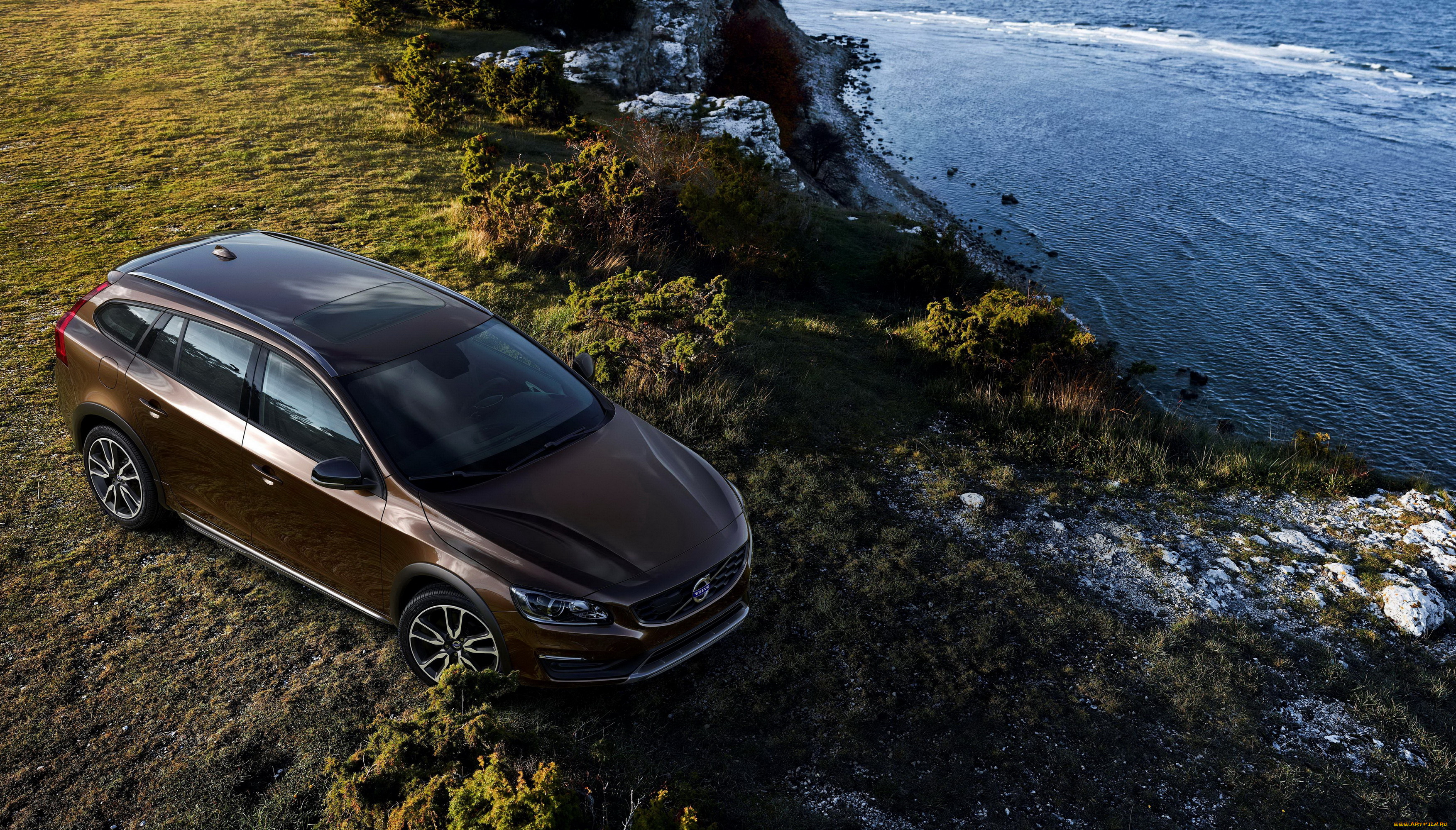 2015, volvo, v60, cross, country, автомобили, volvo, побережье, металлик, коричневый