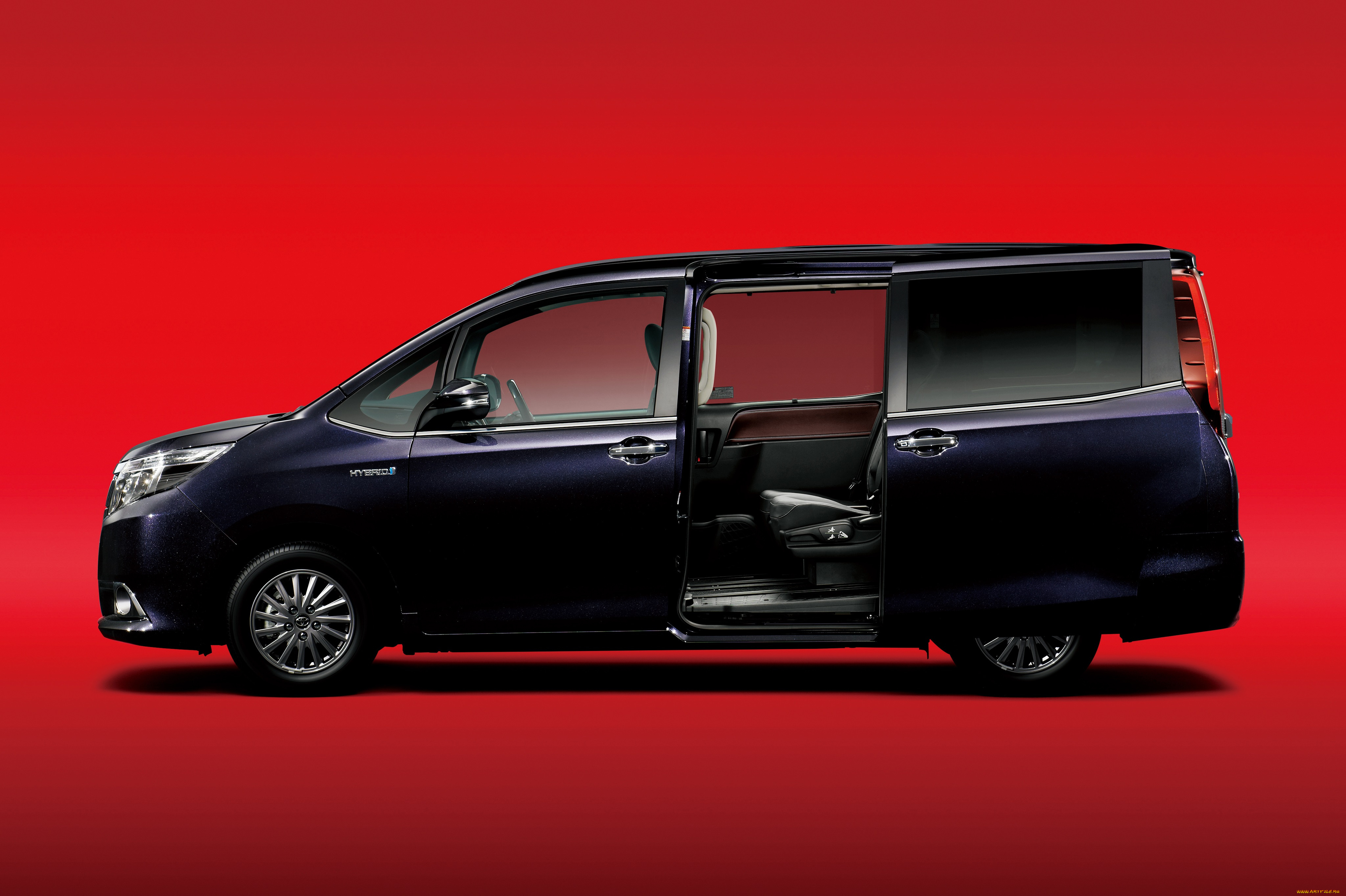 автомобили, toyota, esquire, темный, 2014г