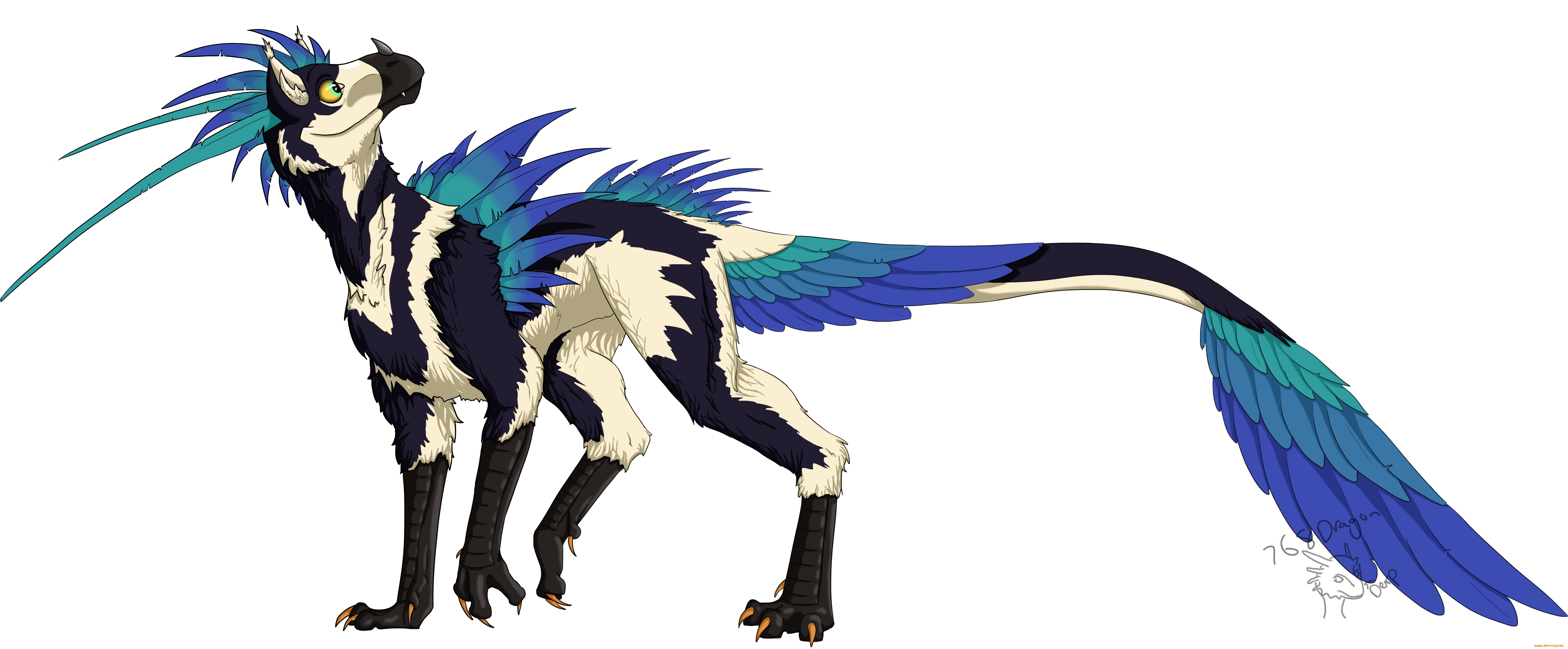 рисованное, животные, , сказочные, , мифические, фон, хвост, собака