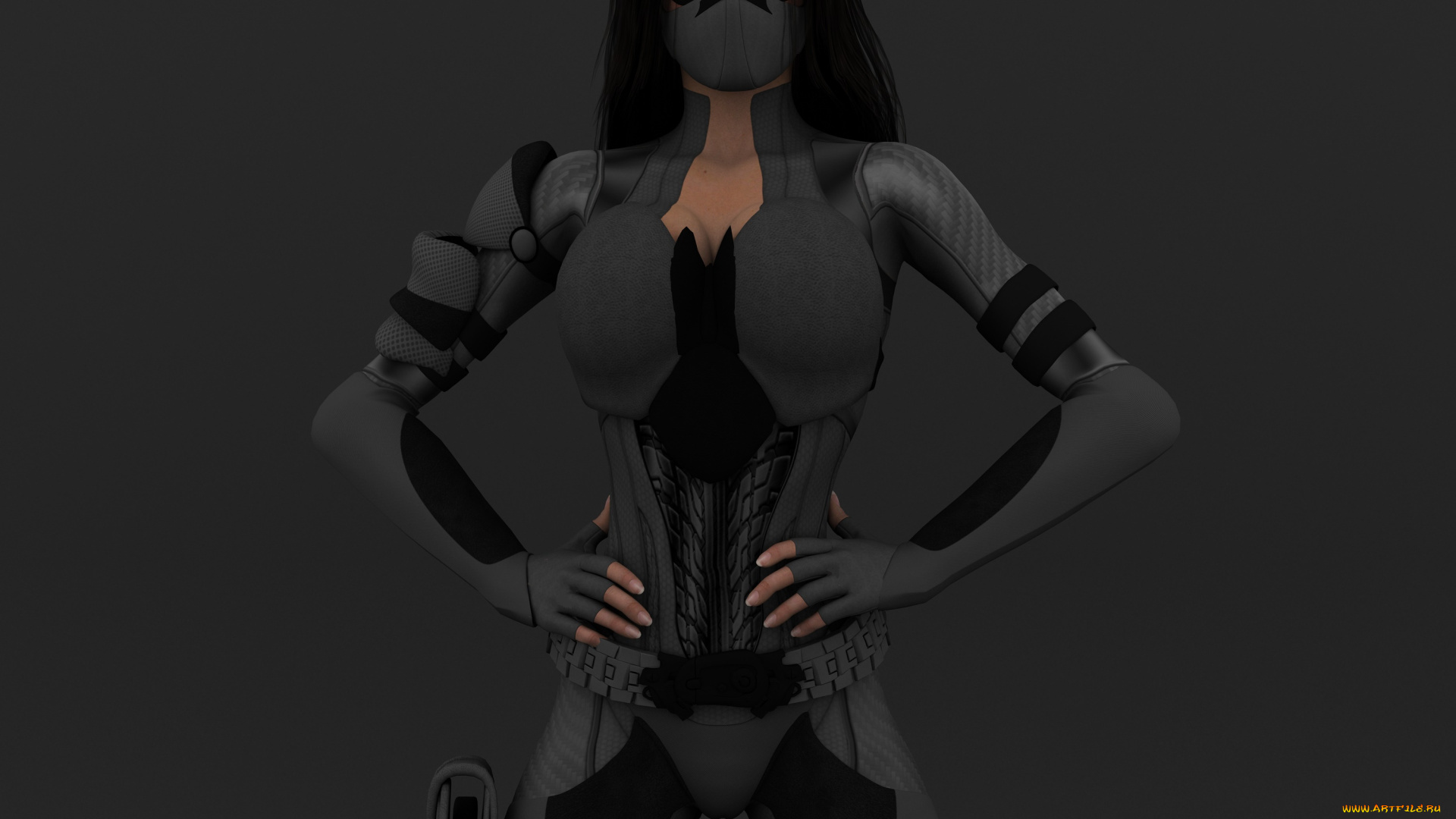 3д, графика, фантазия, , fantasy, фон, взгляд, девушка, маска