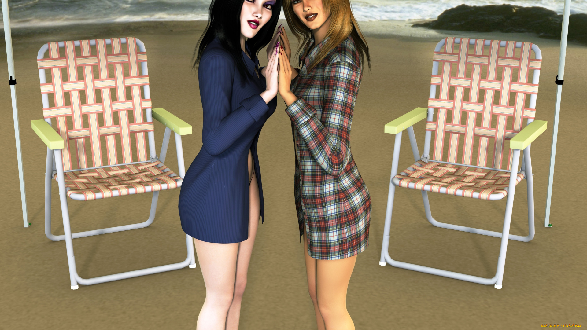 3д, графика, люди, , people, фон, взгляд, девушки