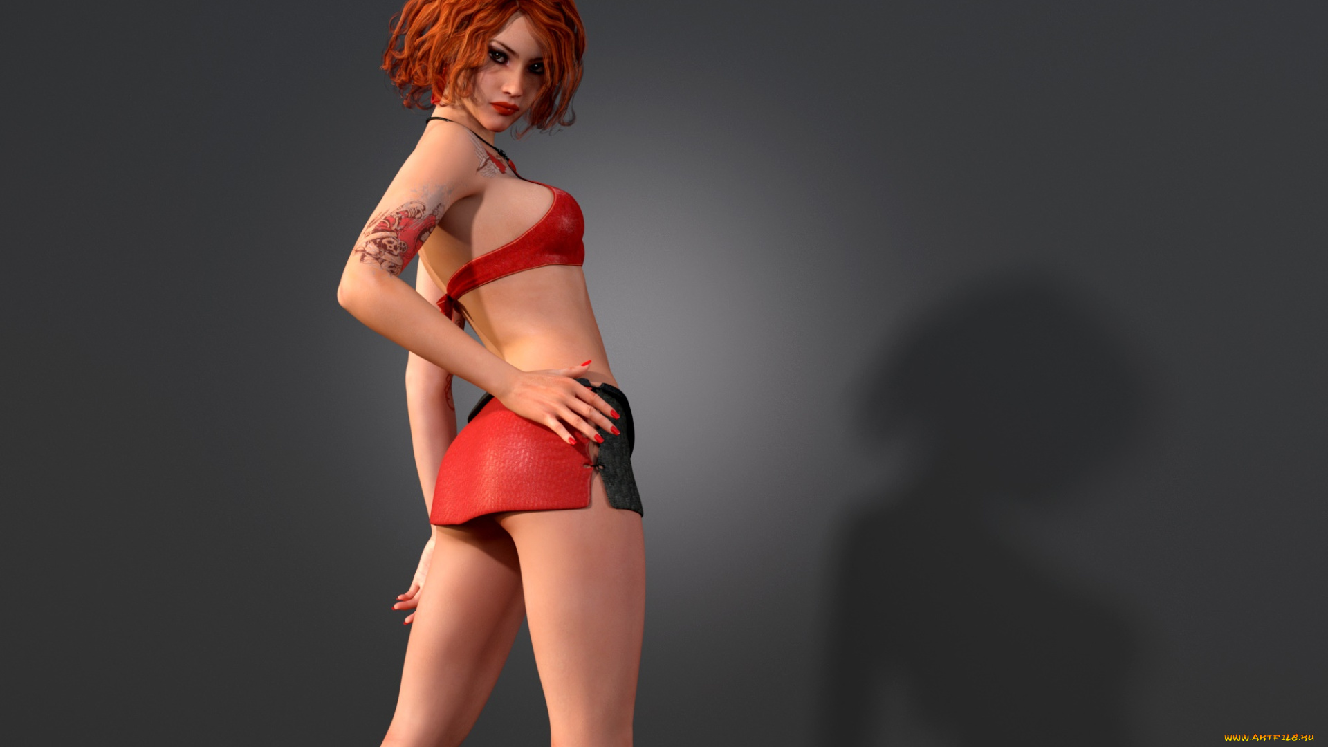 3д, графика, люди, , people, взгляд, фон, девушка, растение