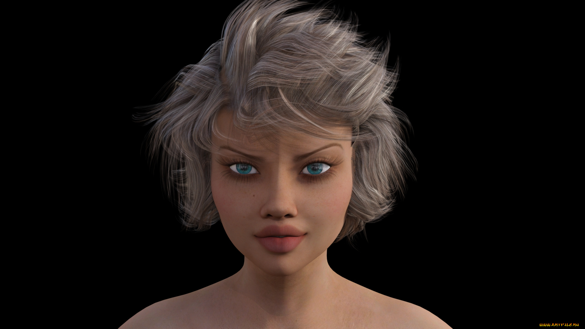 3д, графика, портрет, , portraits, взгляд, фон, девушка