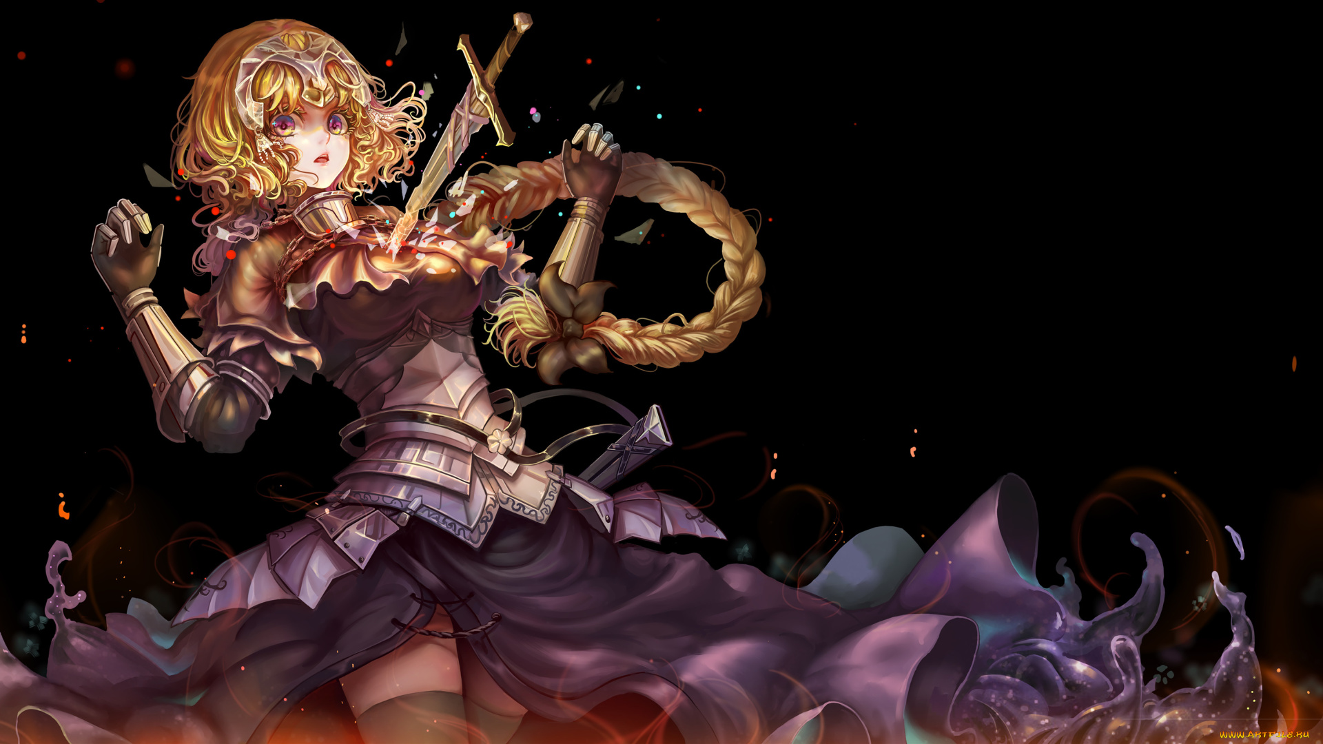 аниме, fate, stay, night, девушка, арт, kiyomasa, ren, ruler, apocrypha, меч