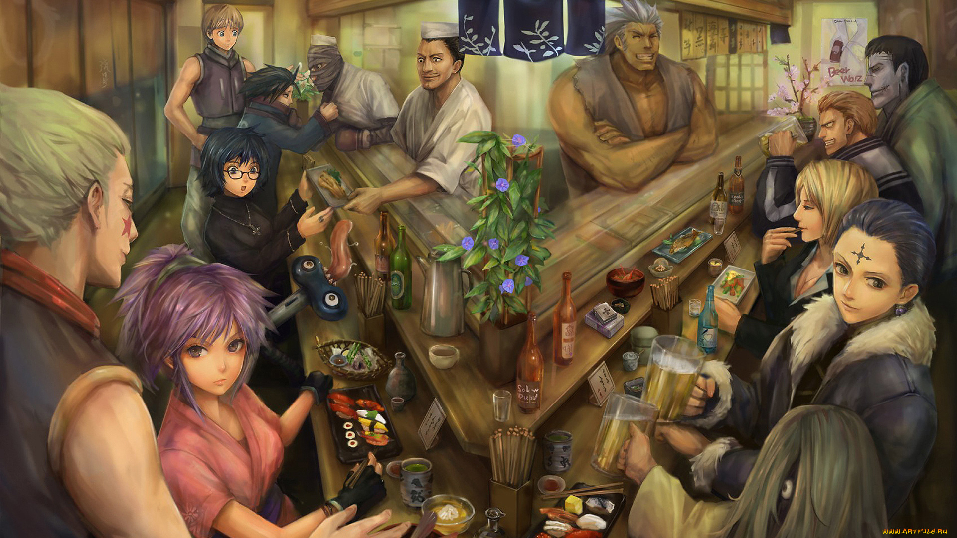 аниме, hunter, x, hunter, хисока, бар, персонажи