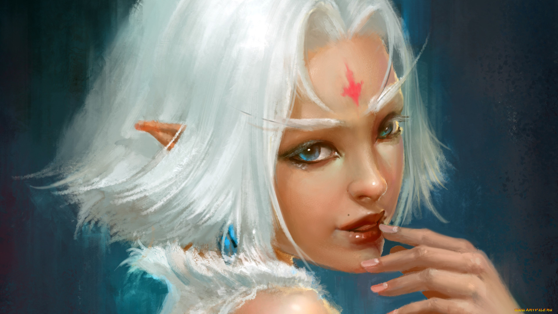 фэнтези, эльфы, взгляд, эльфийка, арт, фантастика