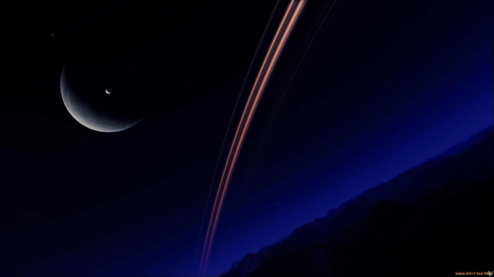 космос, арт, вселенная, звезды, планеты, галактика