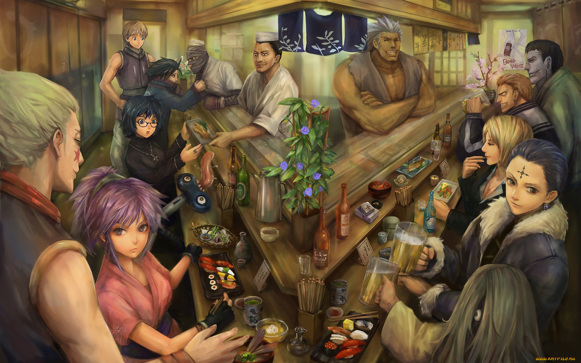 аниме, hunter, x, hunter, хисока, бар, персонажи