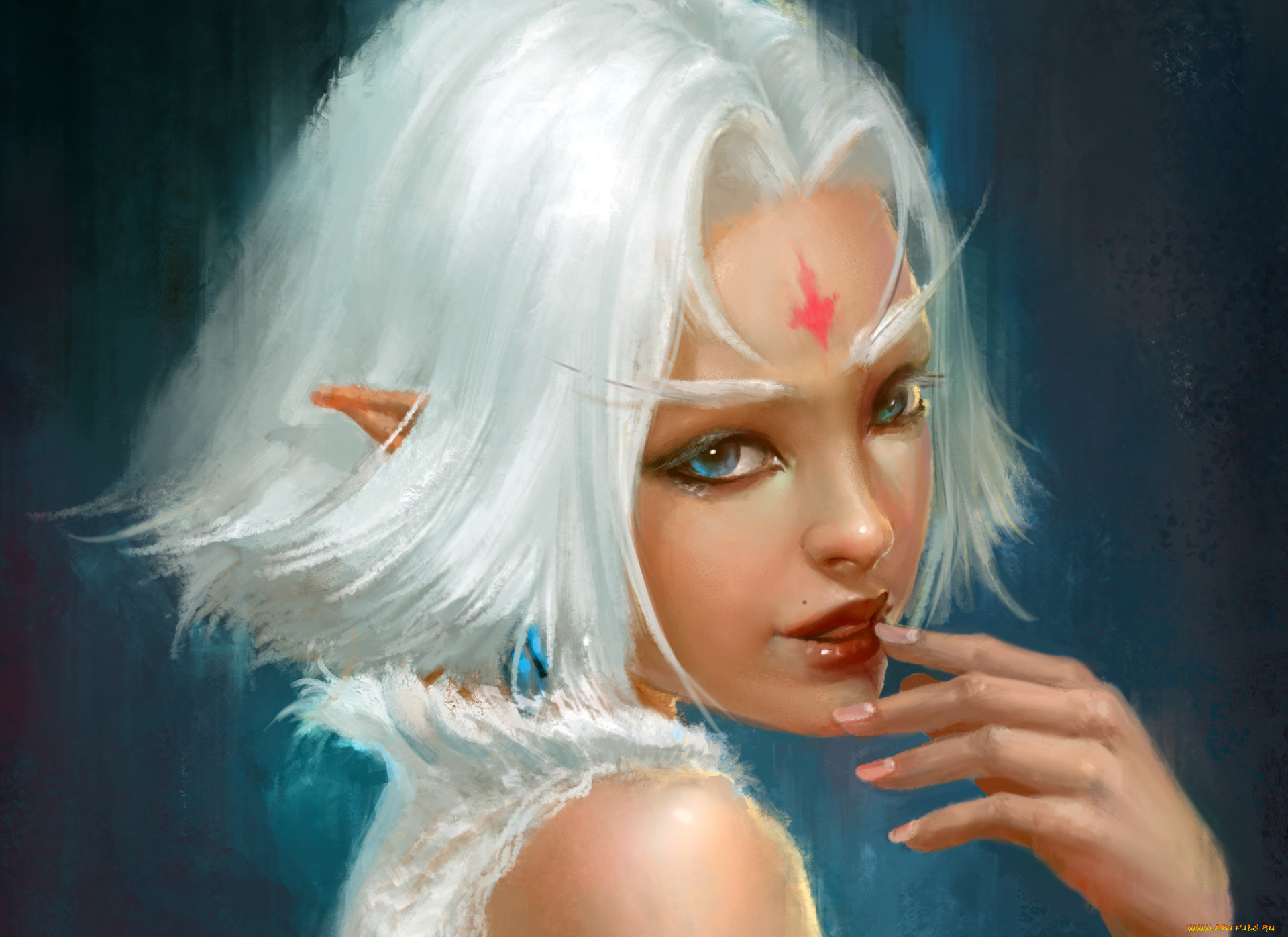 фэнтези, эльфы, взгляд, эльфийка, арт, фантастика