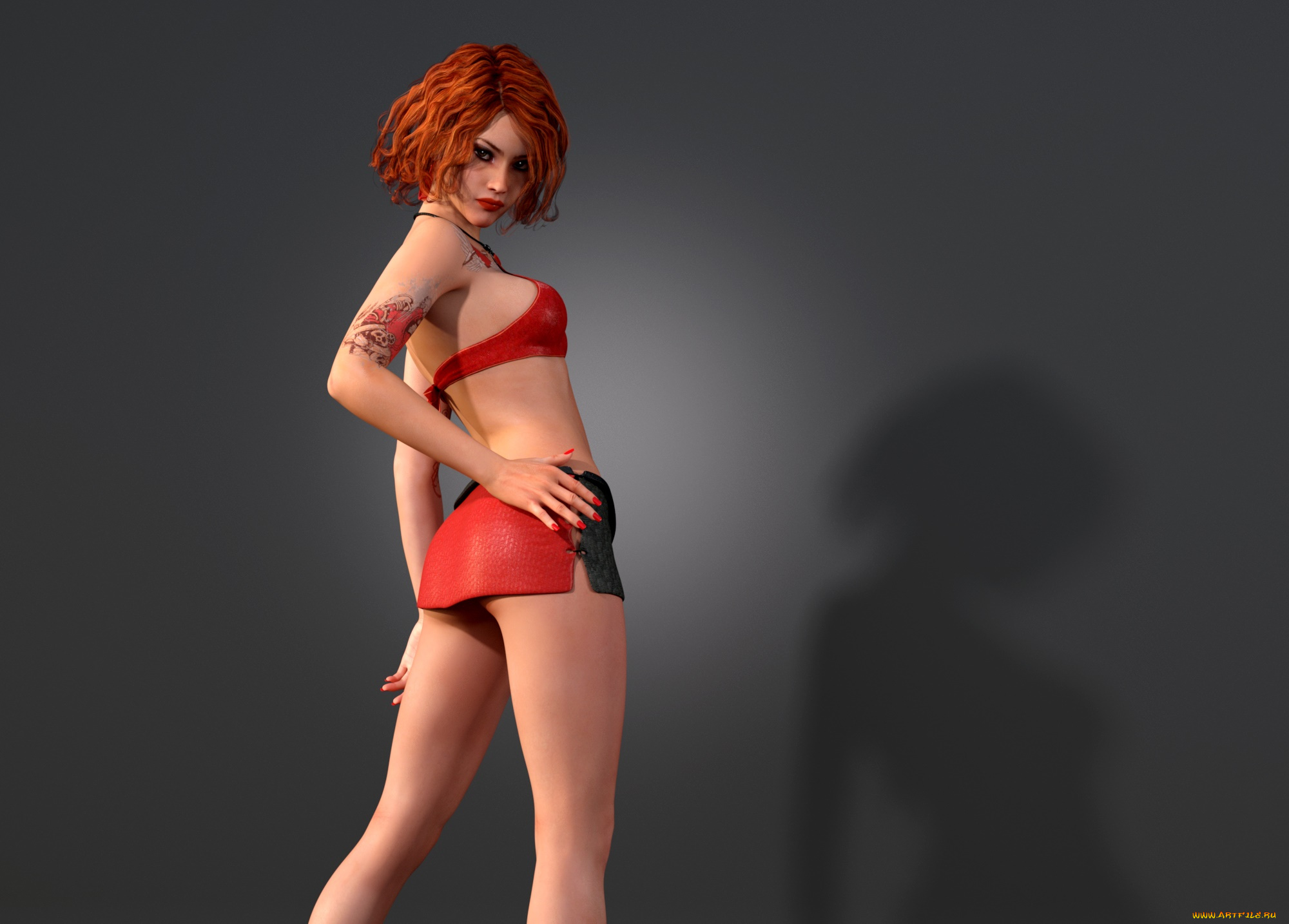 3д, графика, люди, , people, взгляд, фон, девушка, растение