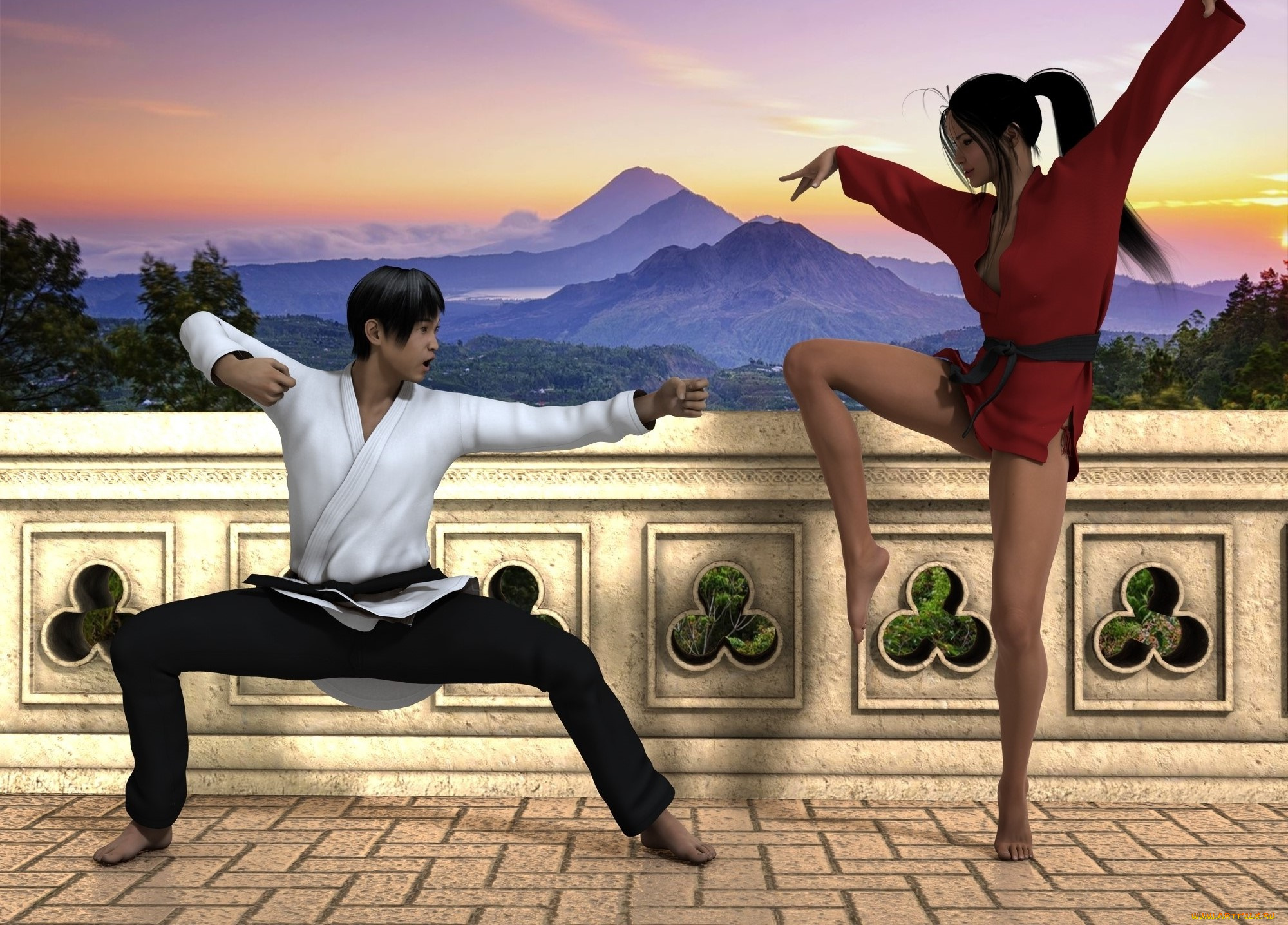 3д, графика, люди, , people, поза, девушка, взгляд, фон, парень