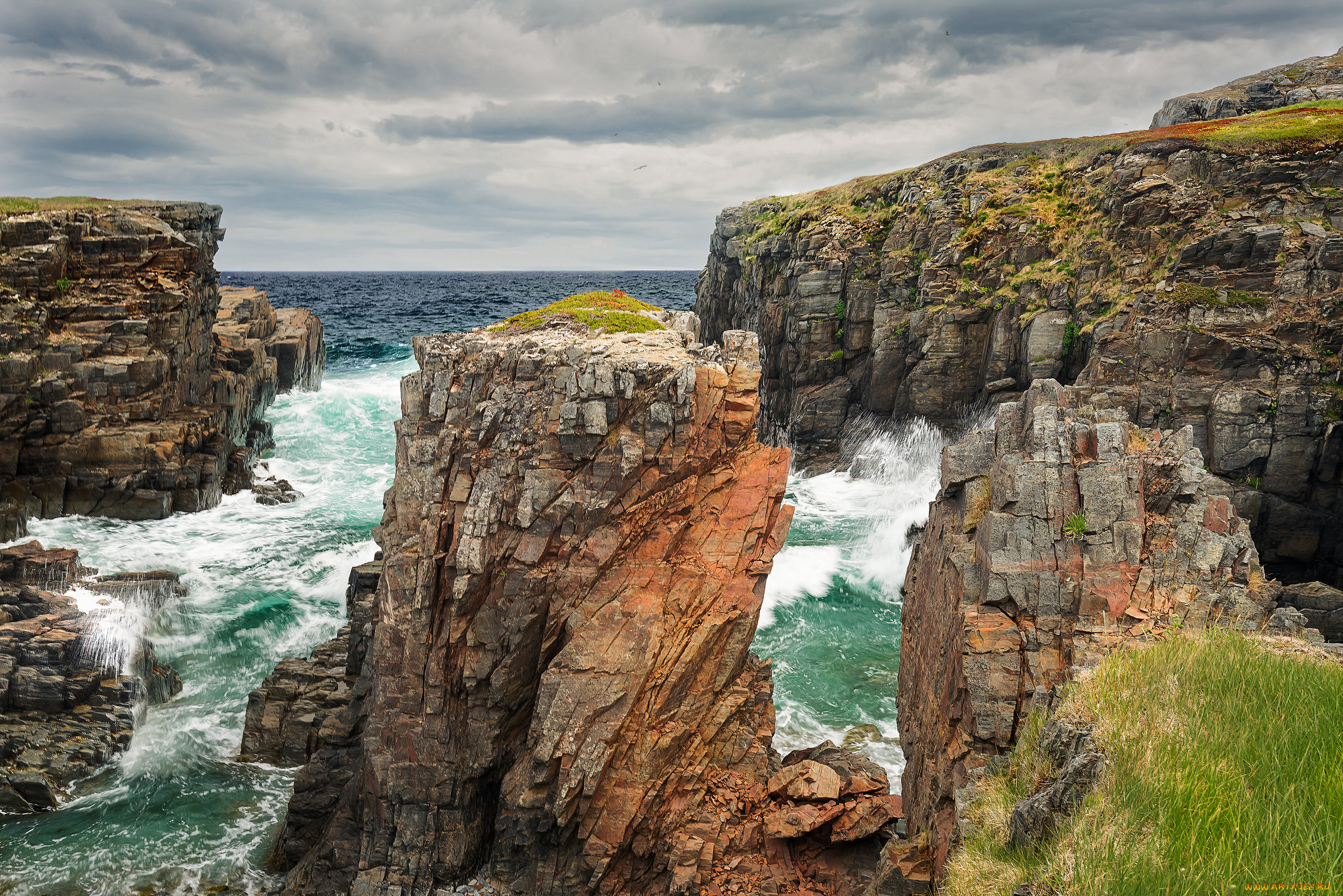 природа, побережье, скалы, море
