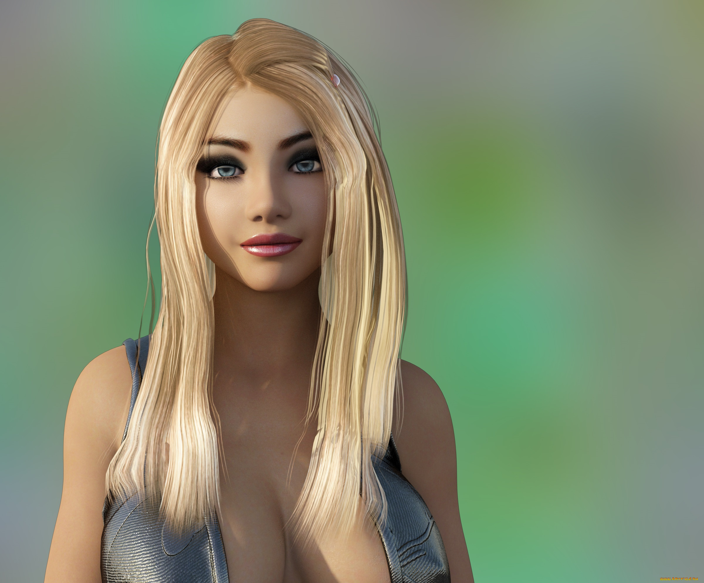 3д, графика, люди, , people, блондинка, фон, взгляд, девушка