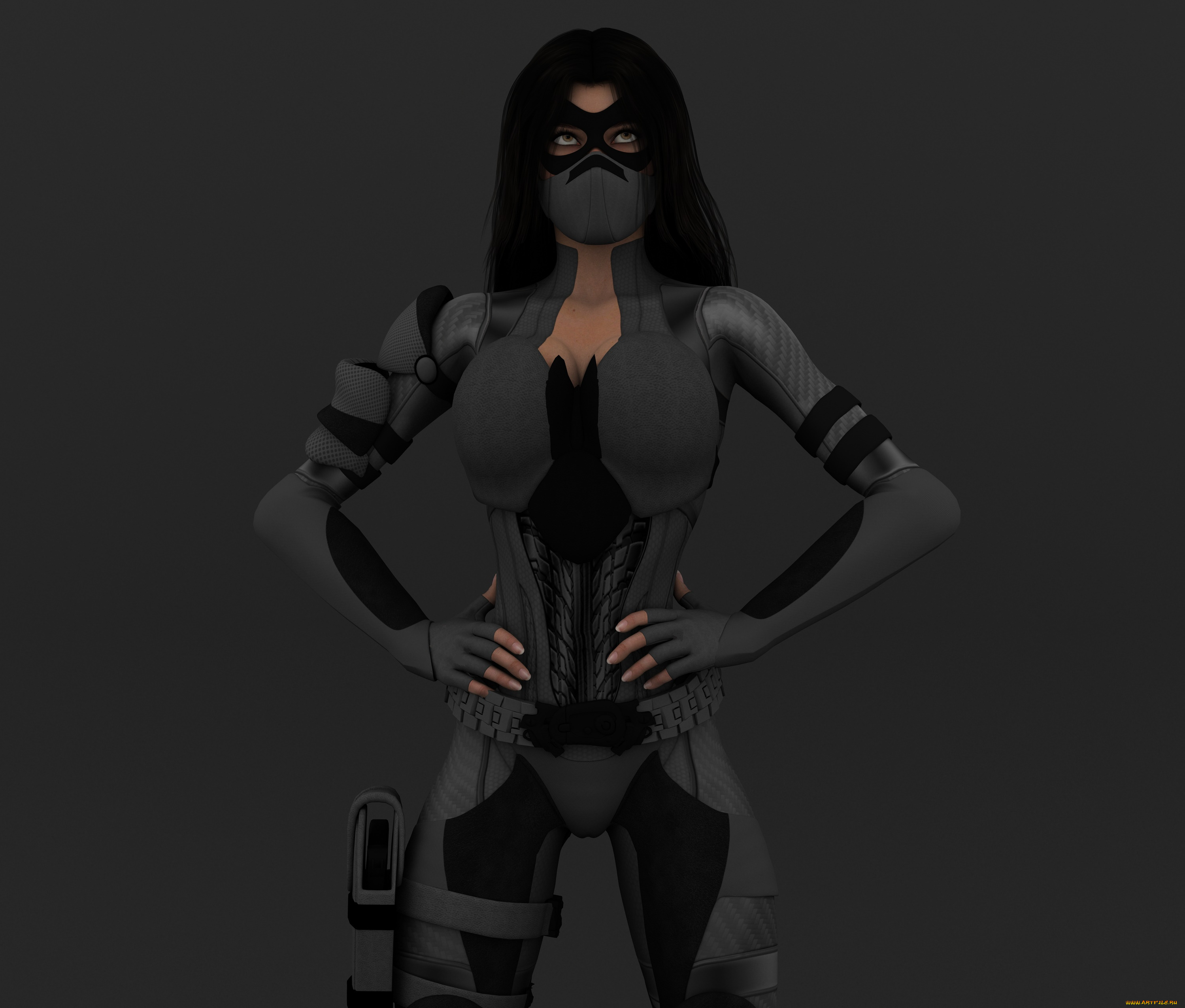 3д, графика, фантазия, , fantasy, фон, взгляд, девушка, маска