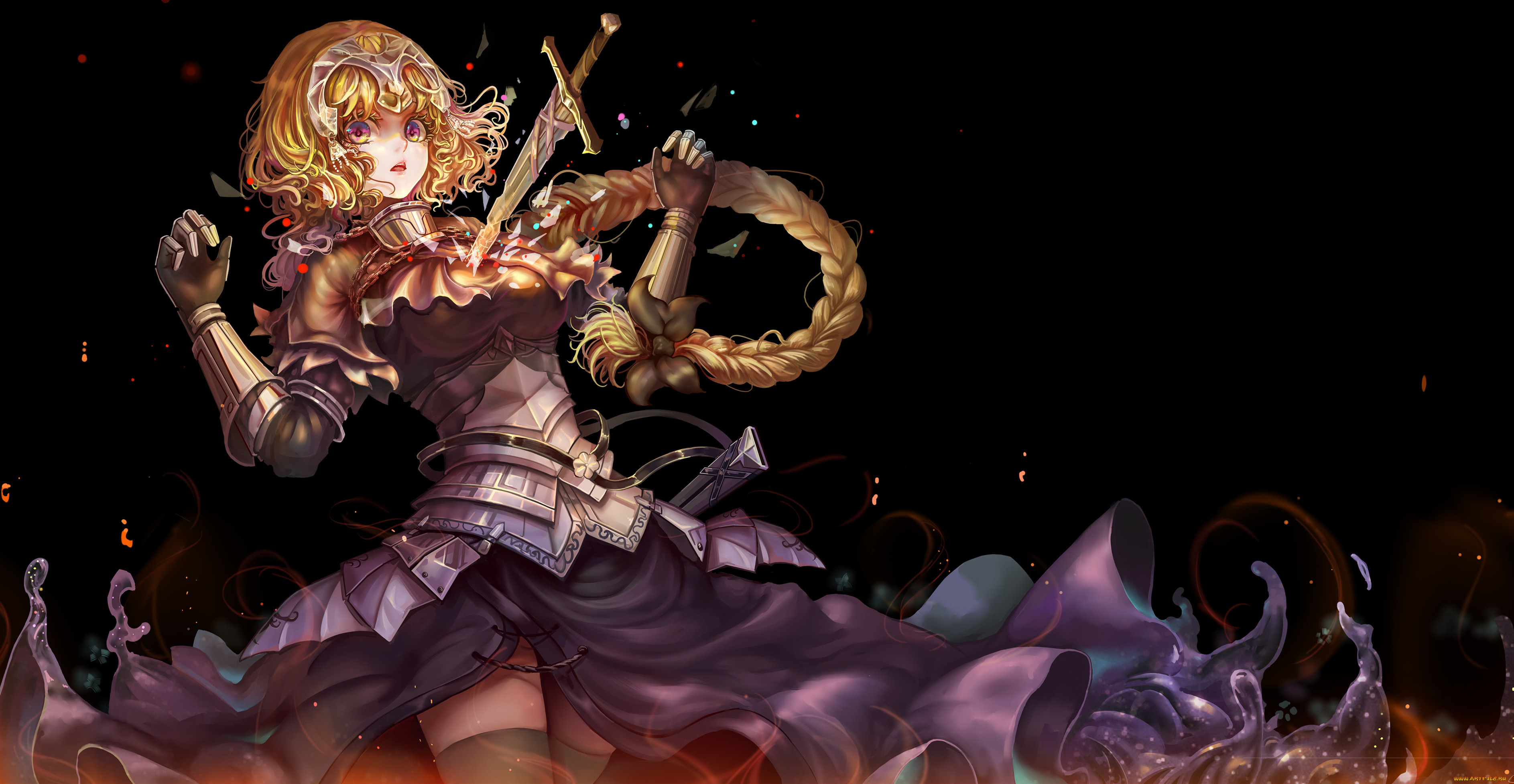 аниме, fate, stay, night, девушка, арт, kiyomasa, ren, ruler, apocrypha, меч