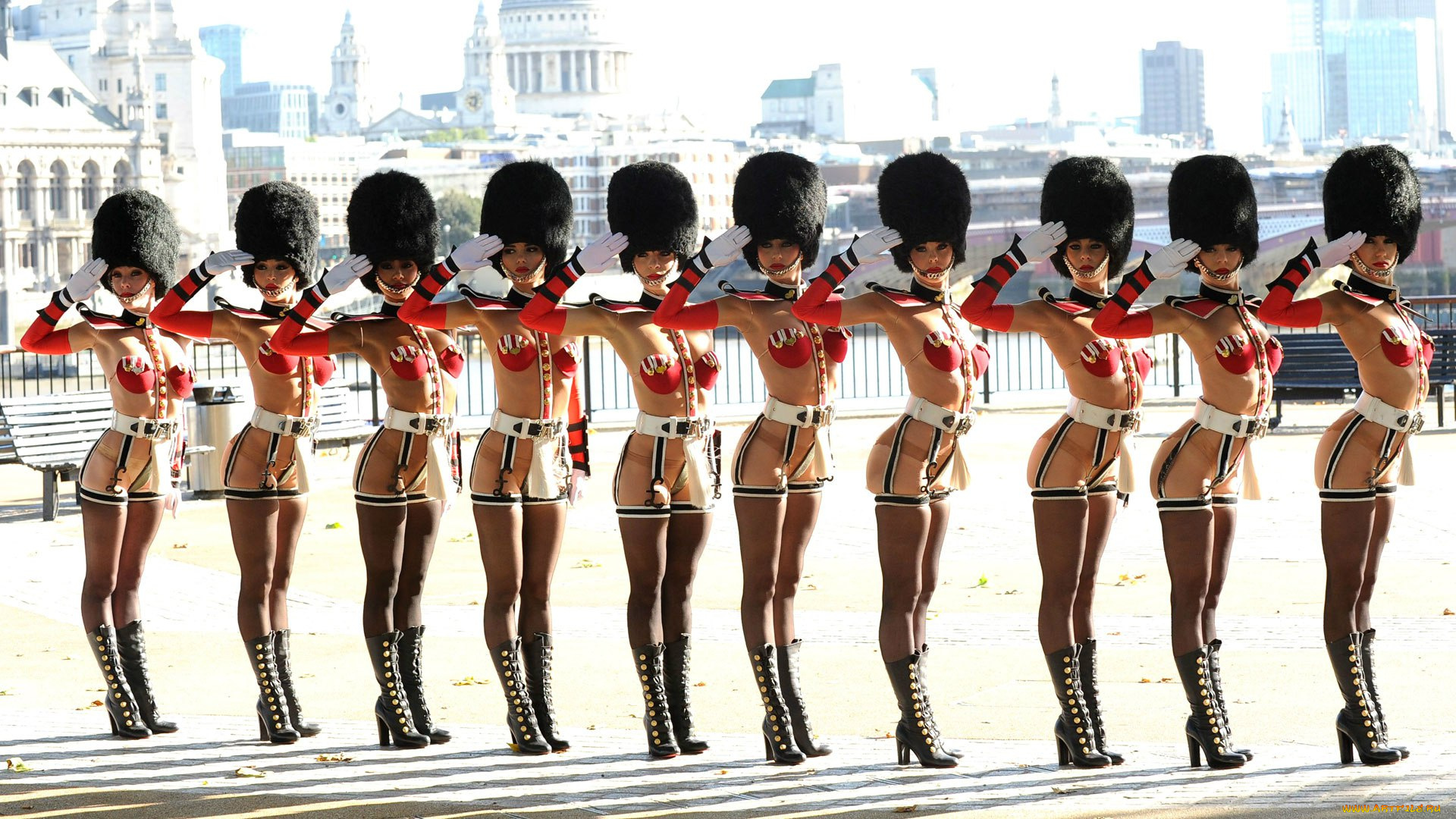 девушки, -unsort, , группа, девушек, строй, сапоги