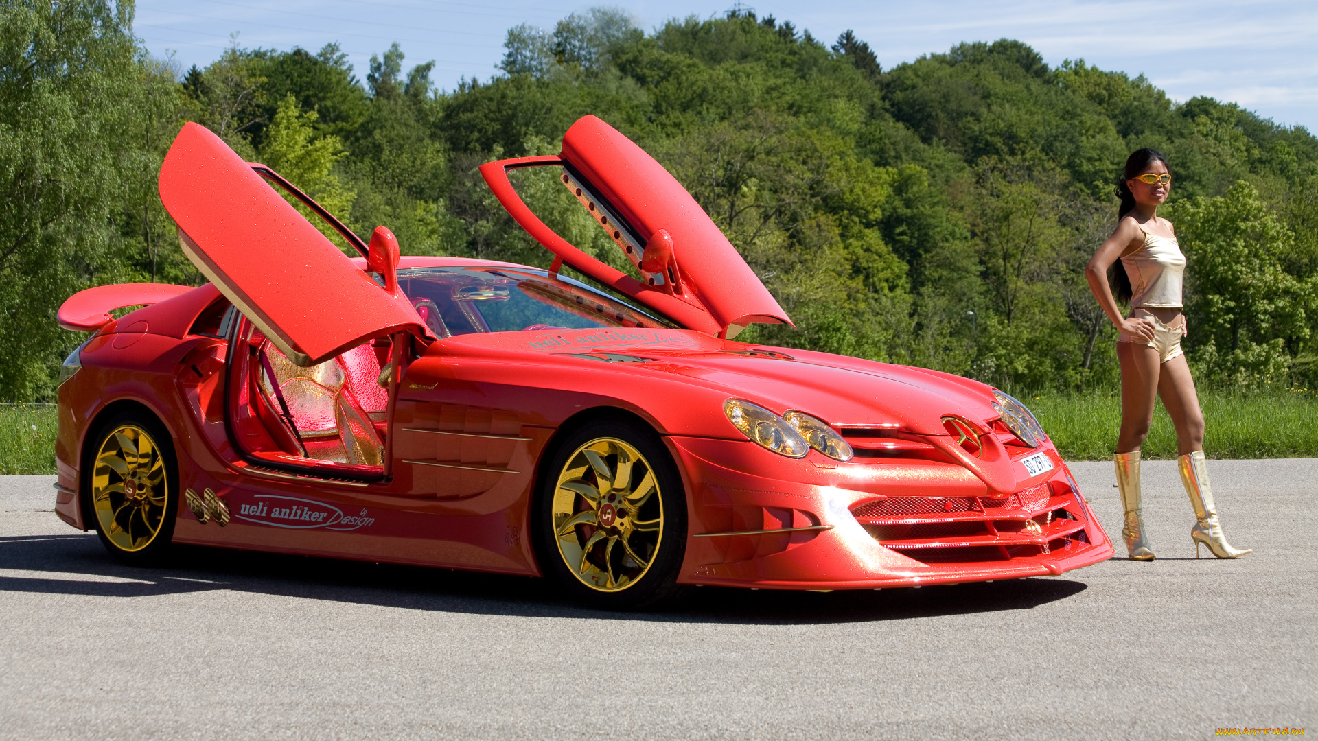 mercedes-benz, slr, mclaren, 999, red, gold, dream, автомобили, -авто, с, девушками, dream, gold, азиатка, девушка, mercedes-benz, red, mclaren, 999, slr