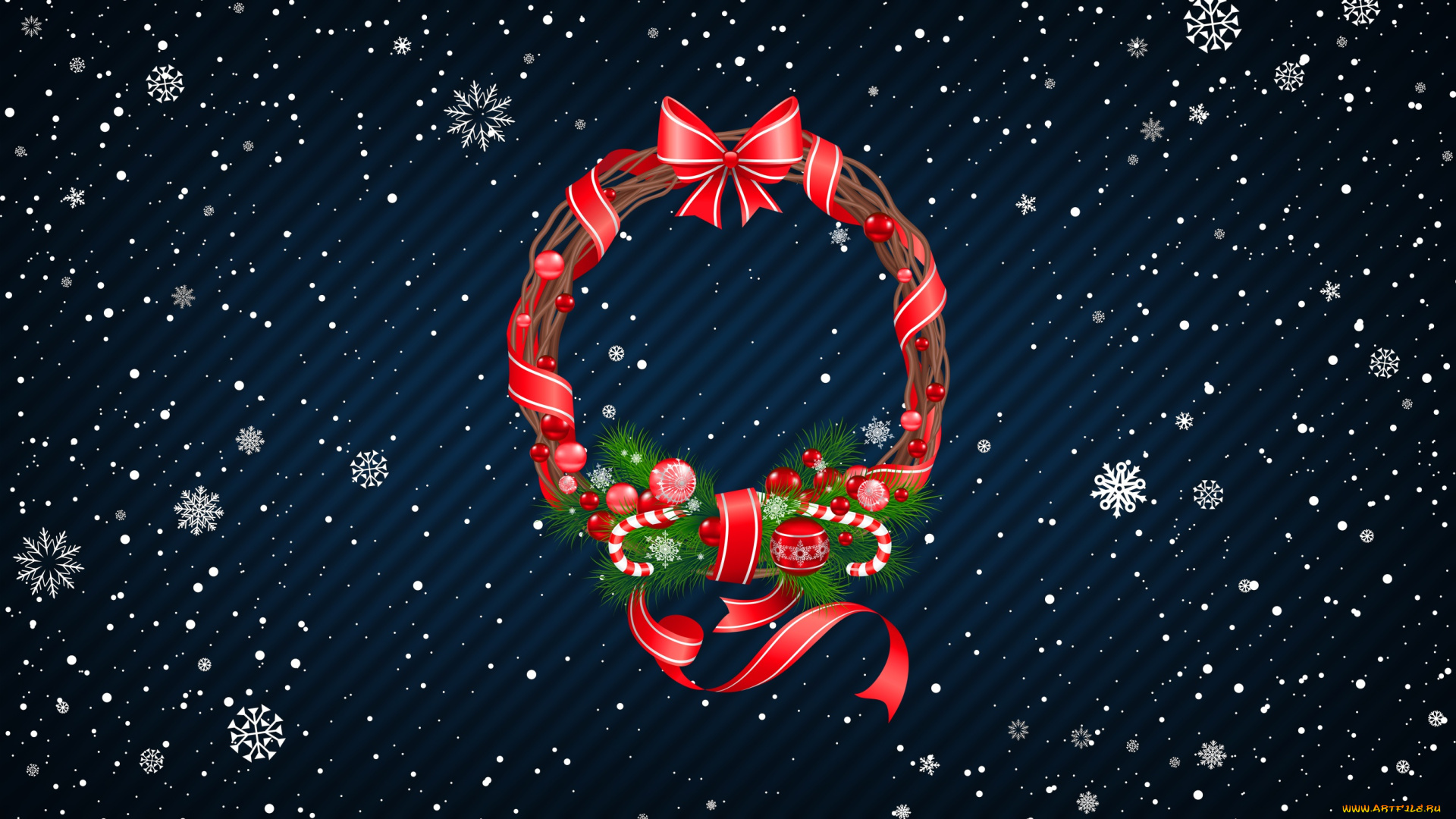 праздничные, векторная, графика, , новый, год, праздник, настроение, новый, год, фон, снег, венок, минимализм, рождество, зима, снежинки