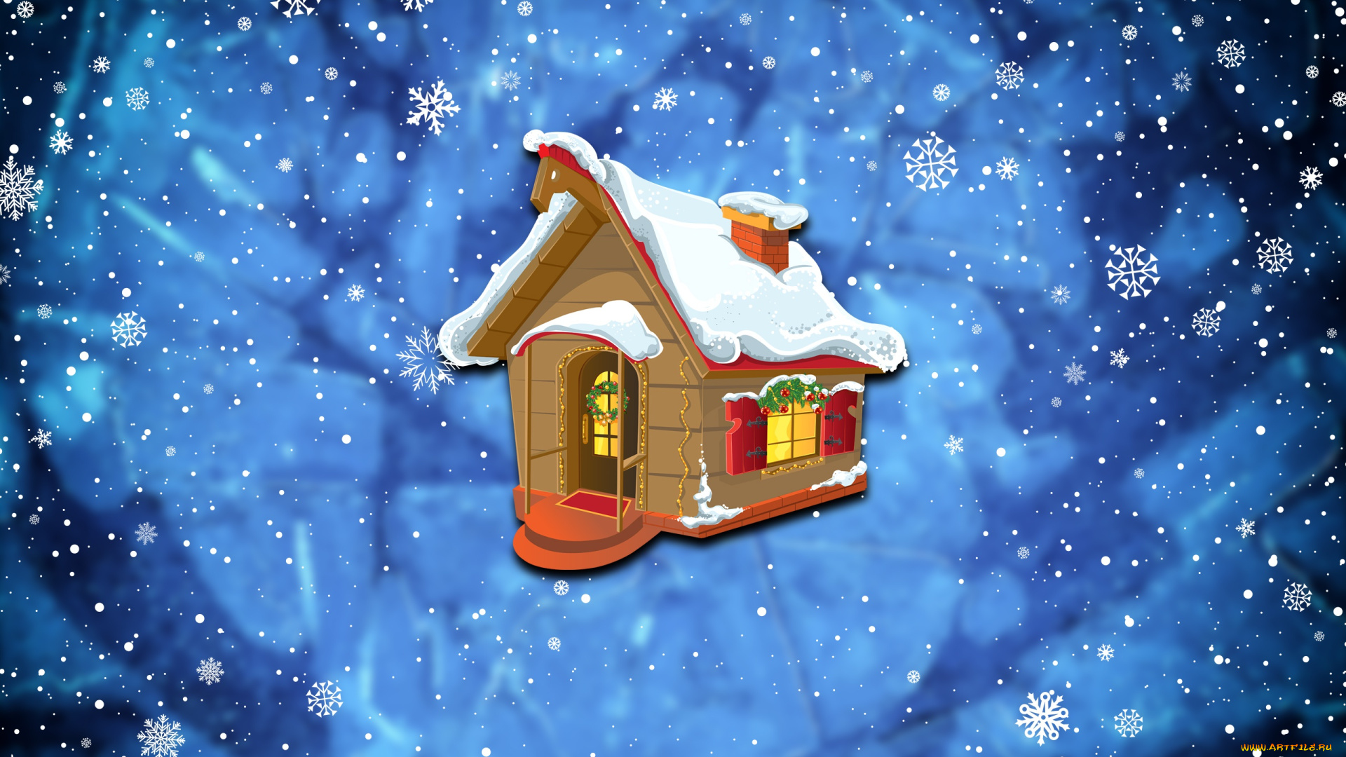 праздничные, векторная, графика, , новый, год, фон, новый, год, настроение, праздник, дом, домик, рисунок, снег, рождество, зима, минимализм