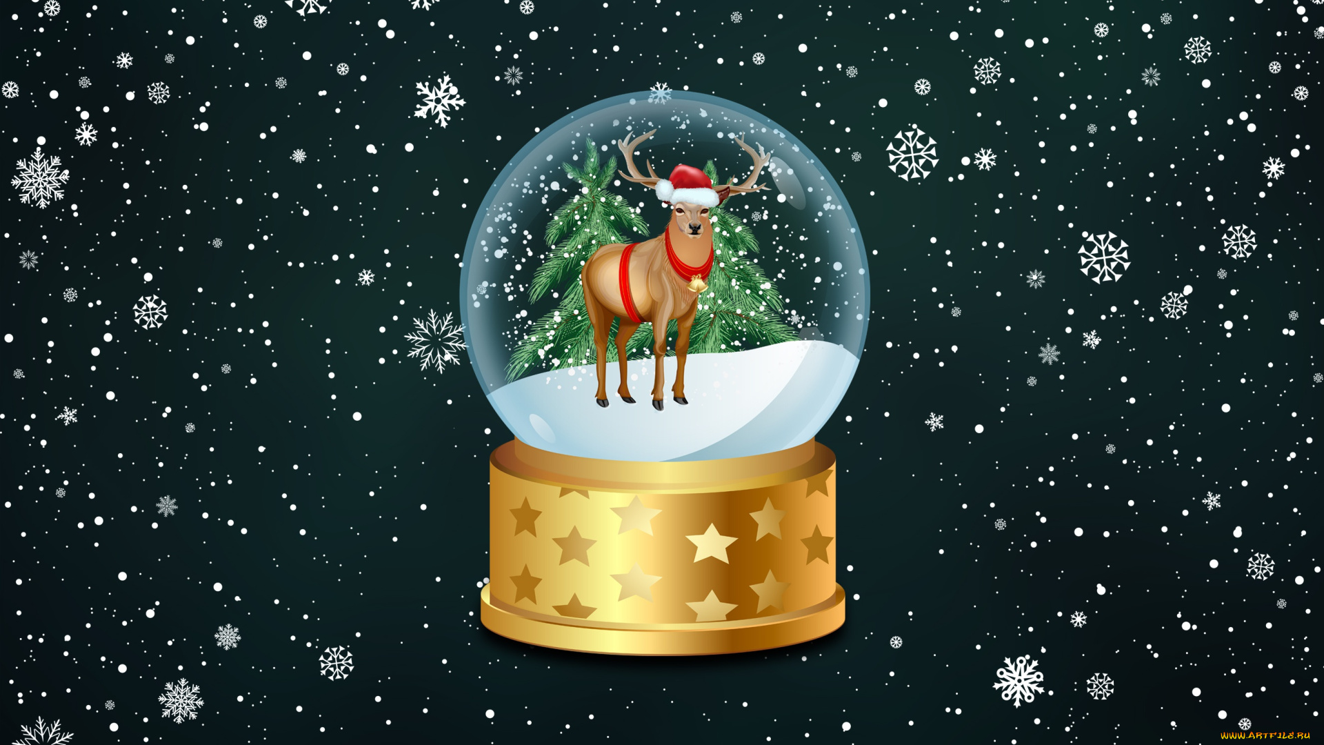 праздничные, векторная, графика, , новый, год, зима, минимализм, шар, снег, олень, праздник, фон, новый, год, снежинки, стеклянный, рождество
