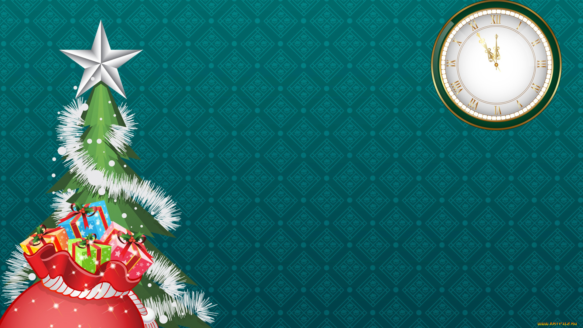 праздничные, векторная, графика, , новый, год, мешок, фон, новый, год, настроение, Ёлка, праздник, подарки, ноги, елка, минимализм, зима, Часы