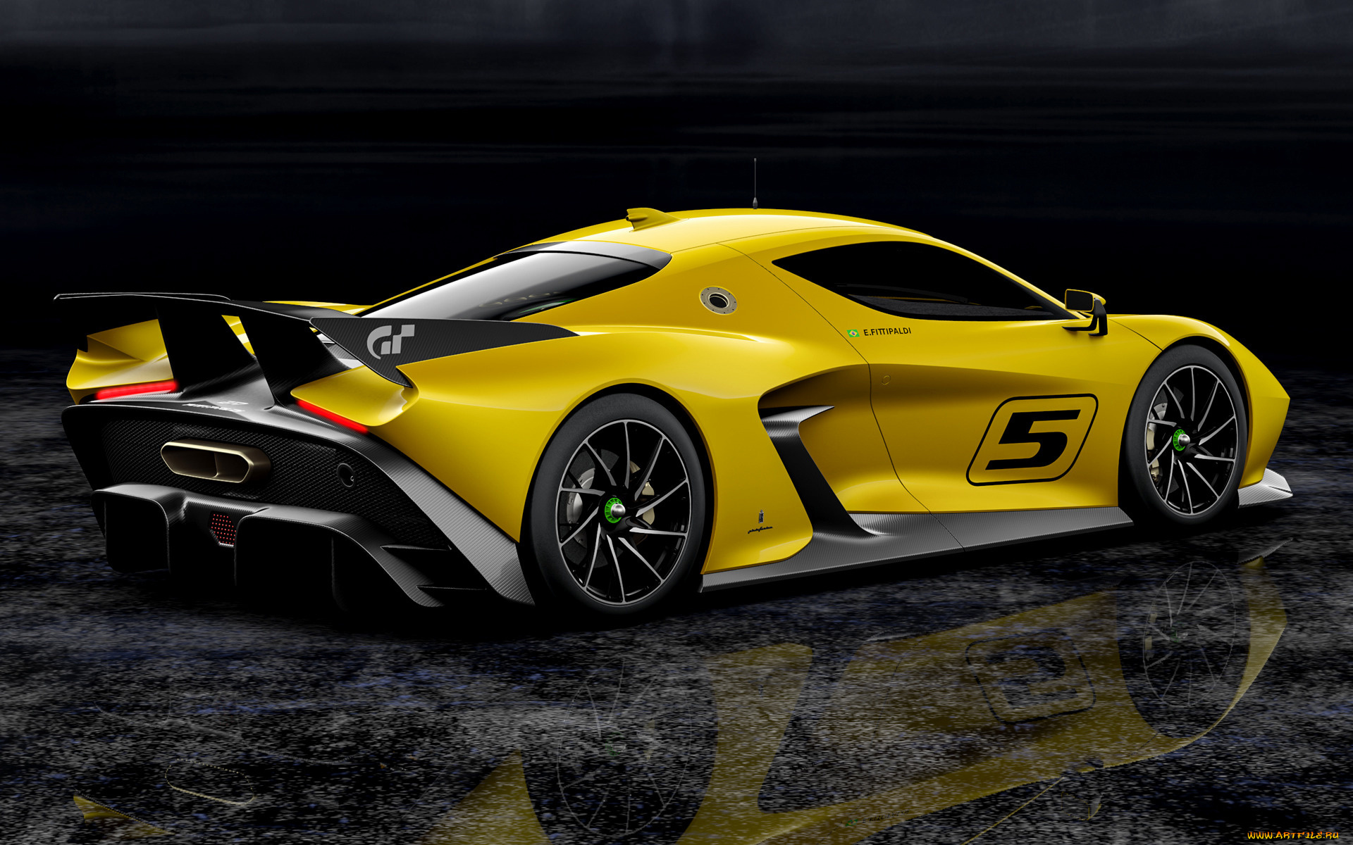 pininfarina, fittipaldi, ef7, vision, gran, turismo, concept, 2017, автомобили, pininfarina, fittipaldi, жёлтая, 2017, concept, turismo, gran, vision, ef7