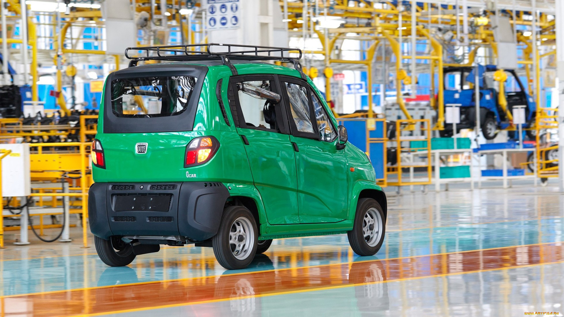 bajaj, qute, qcar, re60, 2017, автомобили, выставки, и, уличные, фото, qute, bajaj, 2017, зелёный, qcar, re60