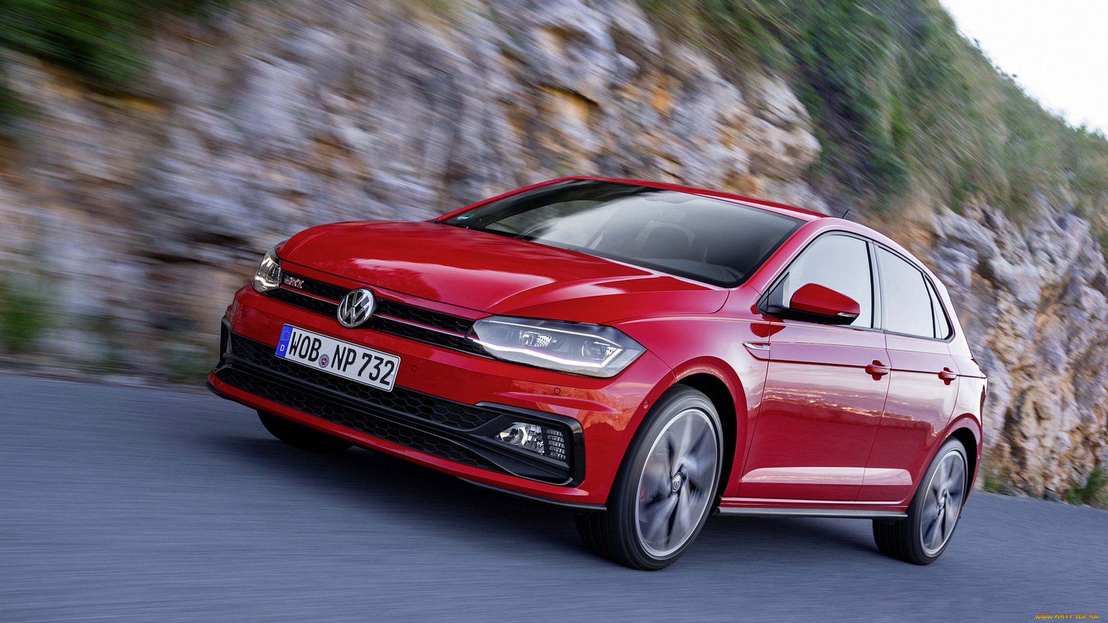 volkswagen, polo, gti, 2018, автомобили, volkswagen, 2018, gti, polo, красный