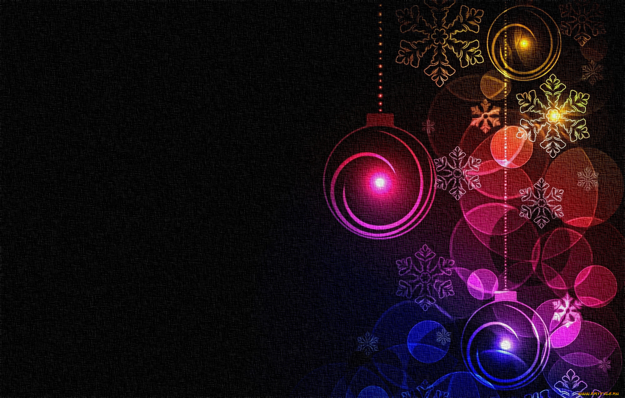 праздничные, векторная, графика, , новый, год, снежинки, свет, шарики, черный, фон, праздник, текстура, новый, год