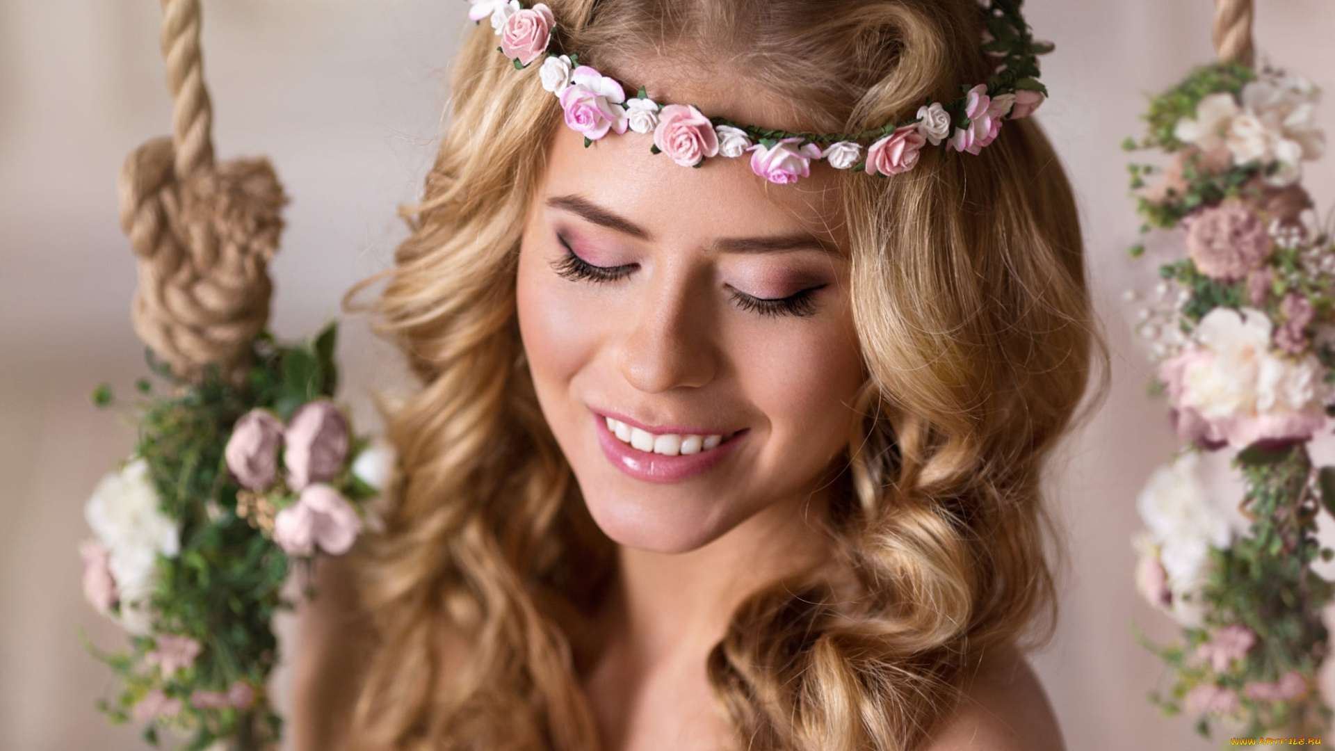 девушки, -, блондинки, , светловолосые, венок