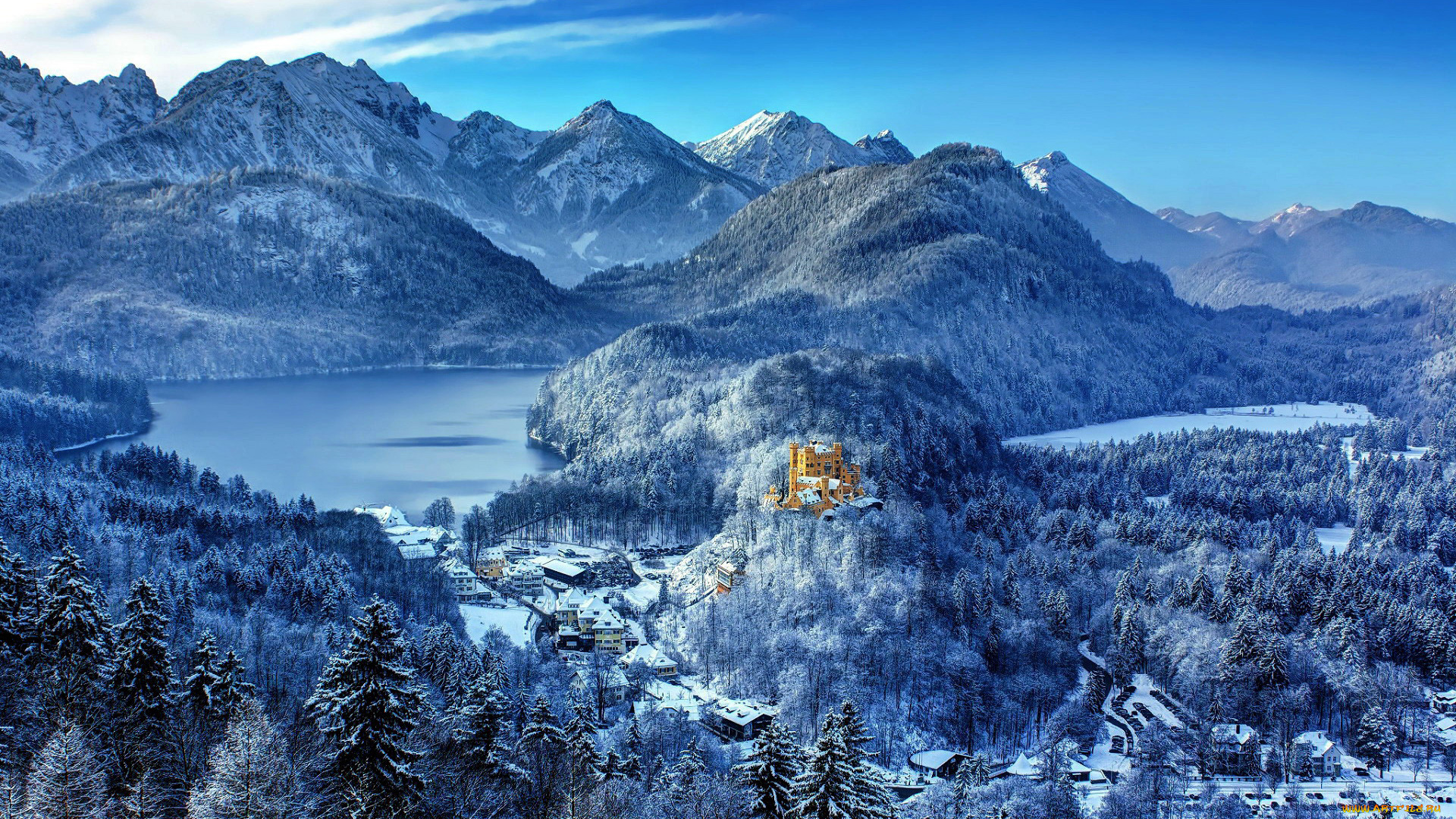 hohenschwangau, castle, города, замки, германии, hohenschwangau, castle