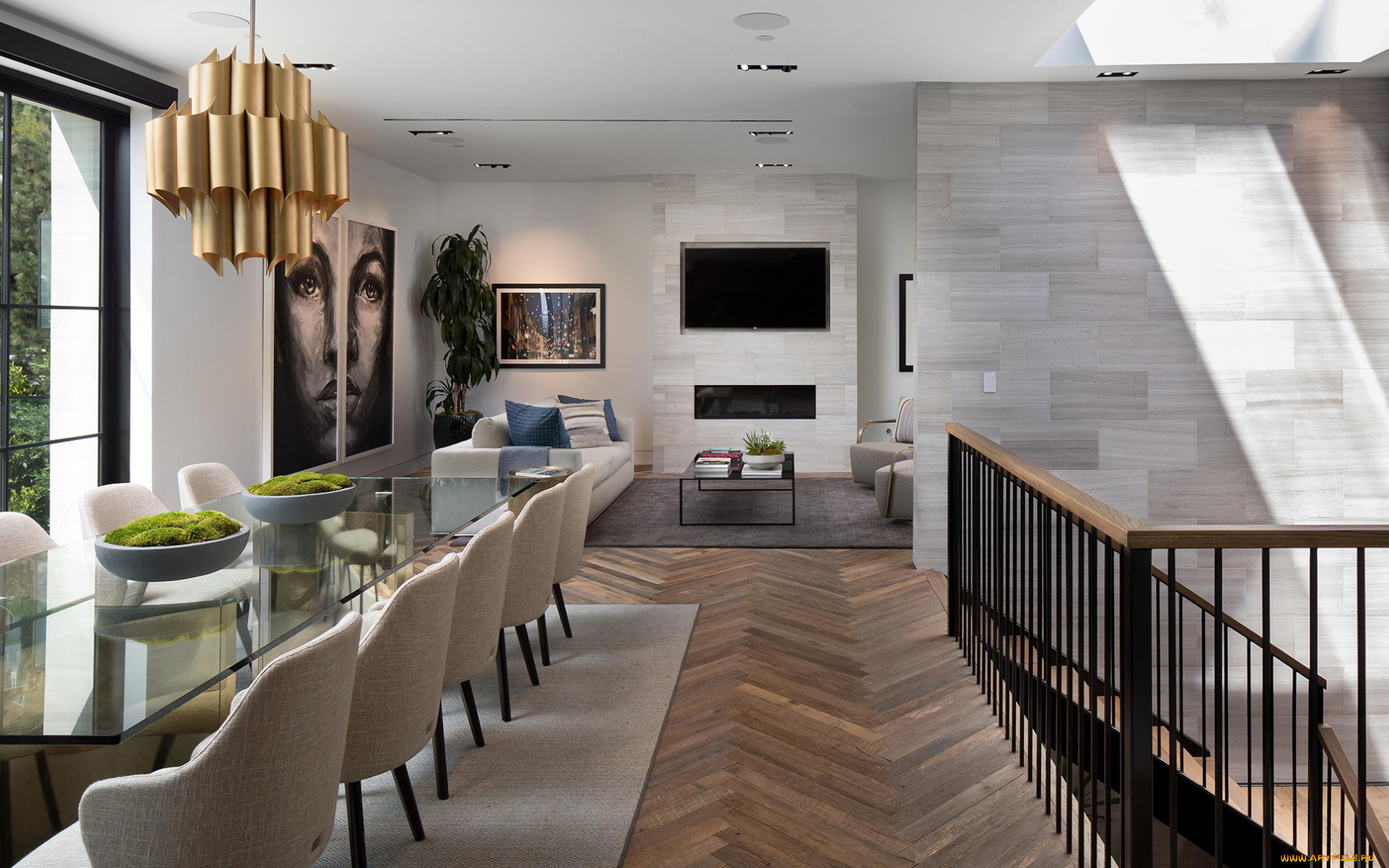 интерьер, столовая, обеденный, стол, мягкий, уголок