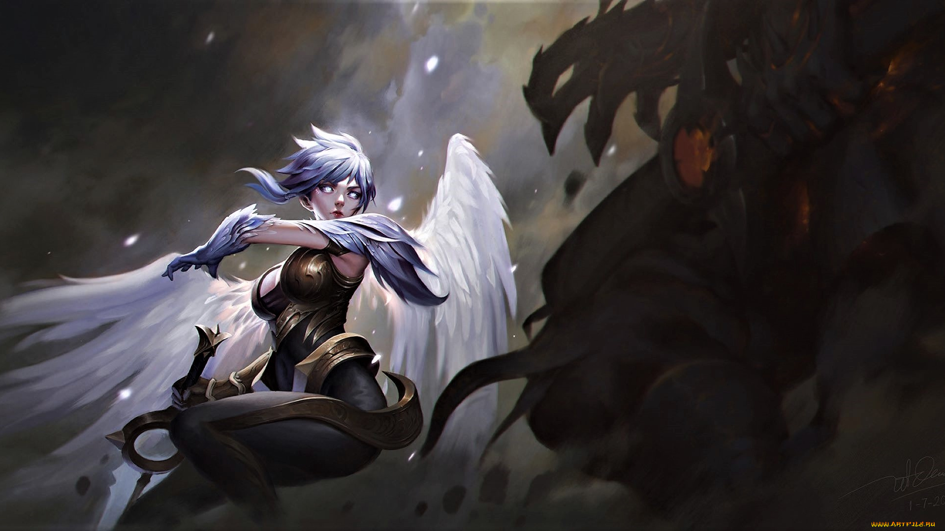 видео, игры, league, of, legends, крылья, монстр, riven