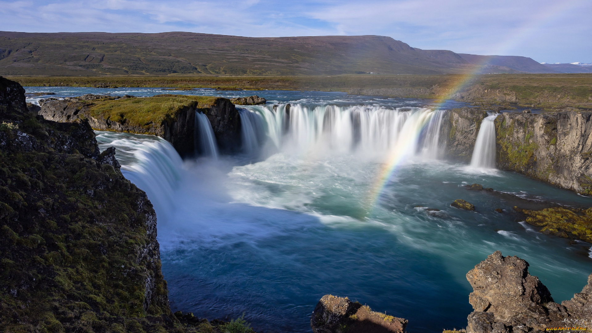 godafoss, waterfall, iceland, природа, водопады, godafoss, waterfall