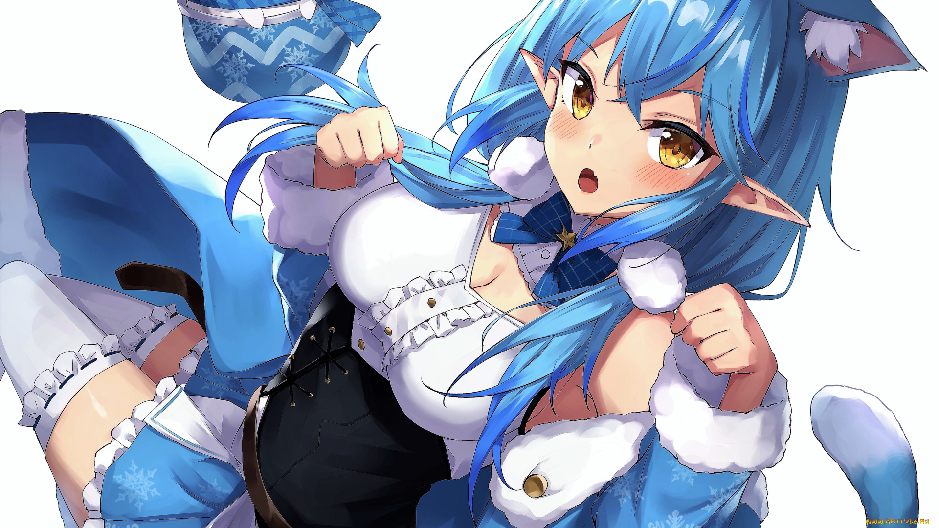 аниме, virtual, youtuber, девушка, ушки